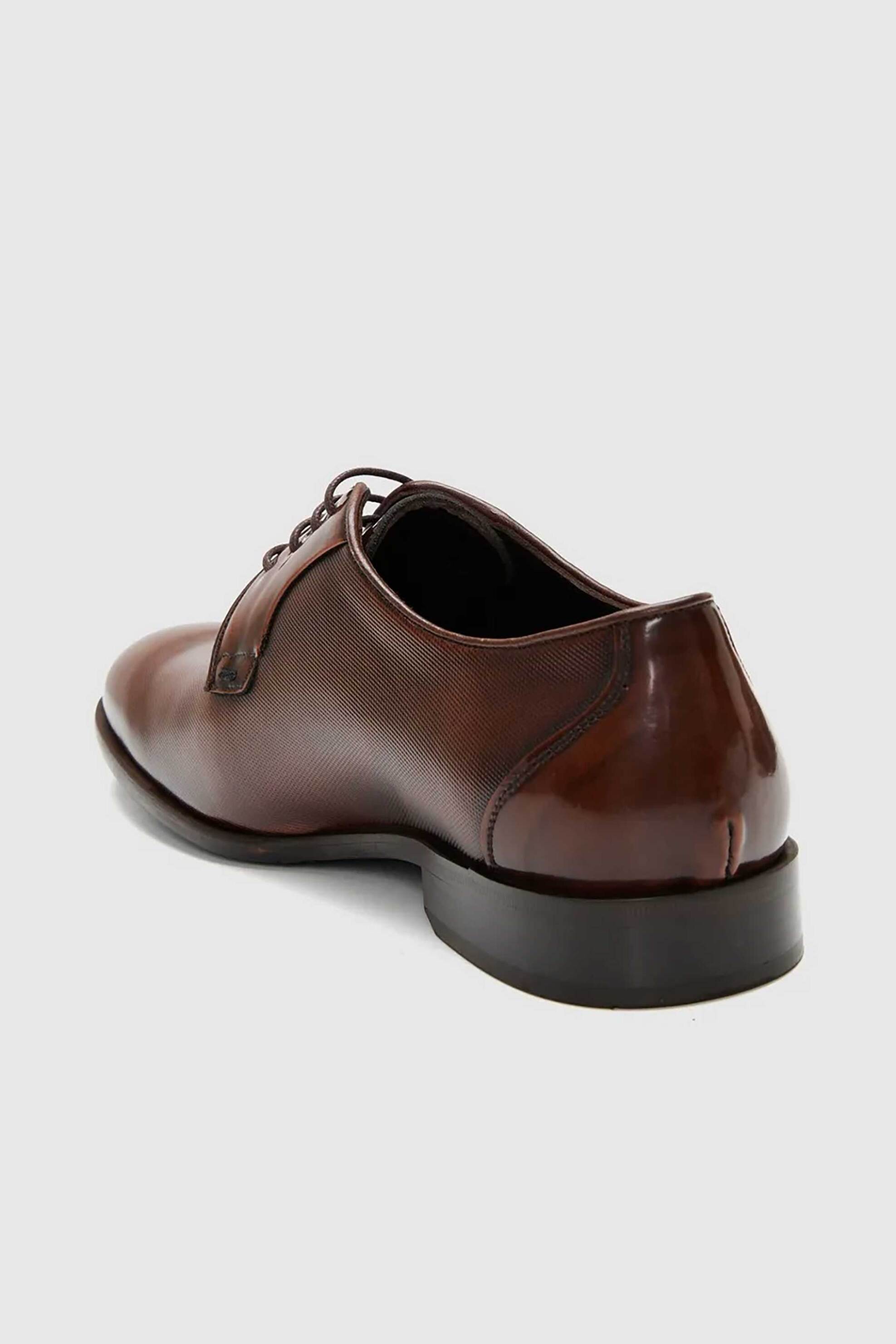 Boss Shoes ανδρικά δερμάτινα παπούτσια - D7733 POINT Καφέ φωτογραφία