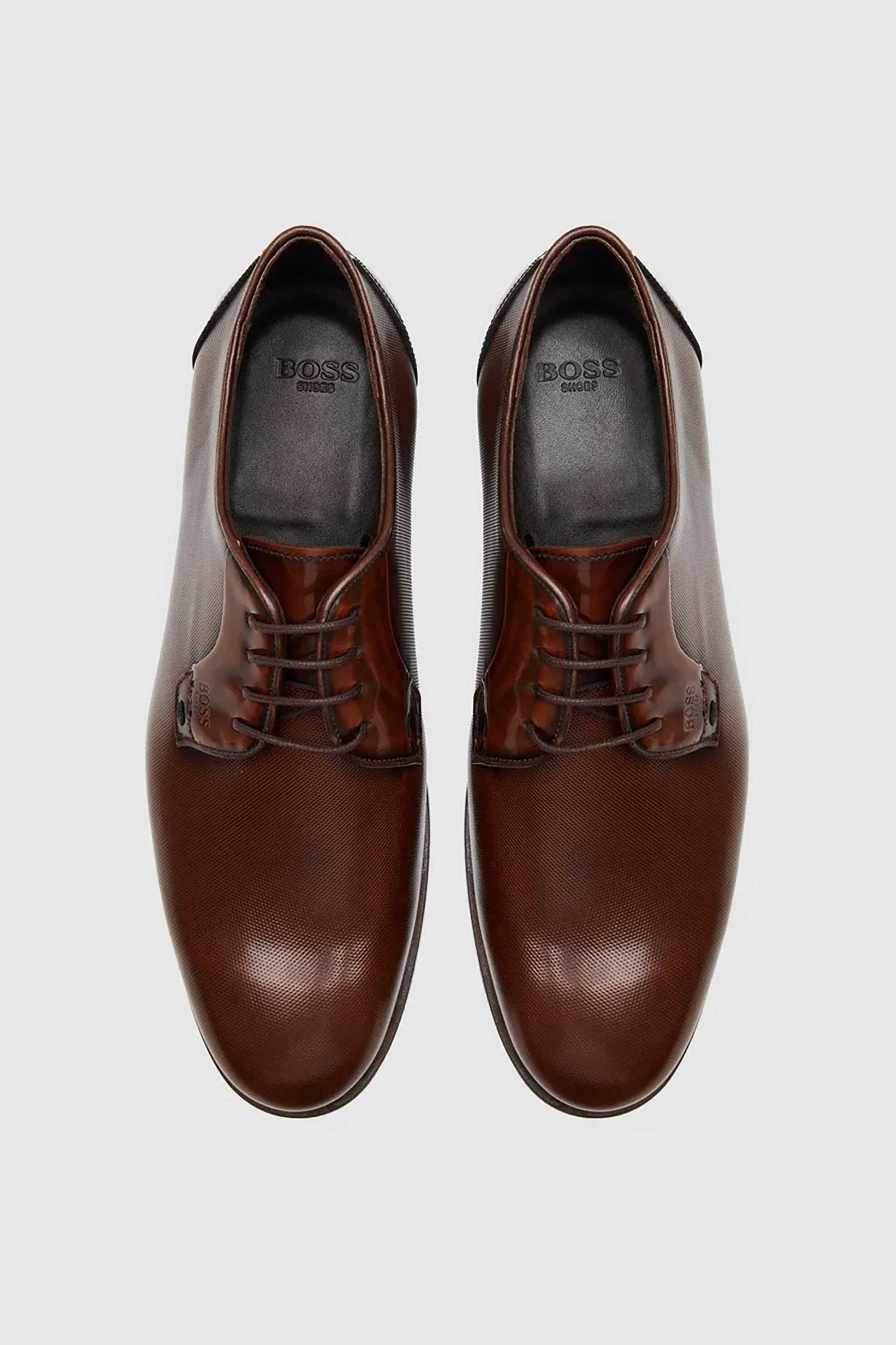 Boss Shoes ανδρικά δερμάτινα παπούτσια - D7733 POINT Καφέ φωτογραφία