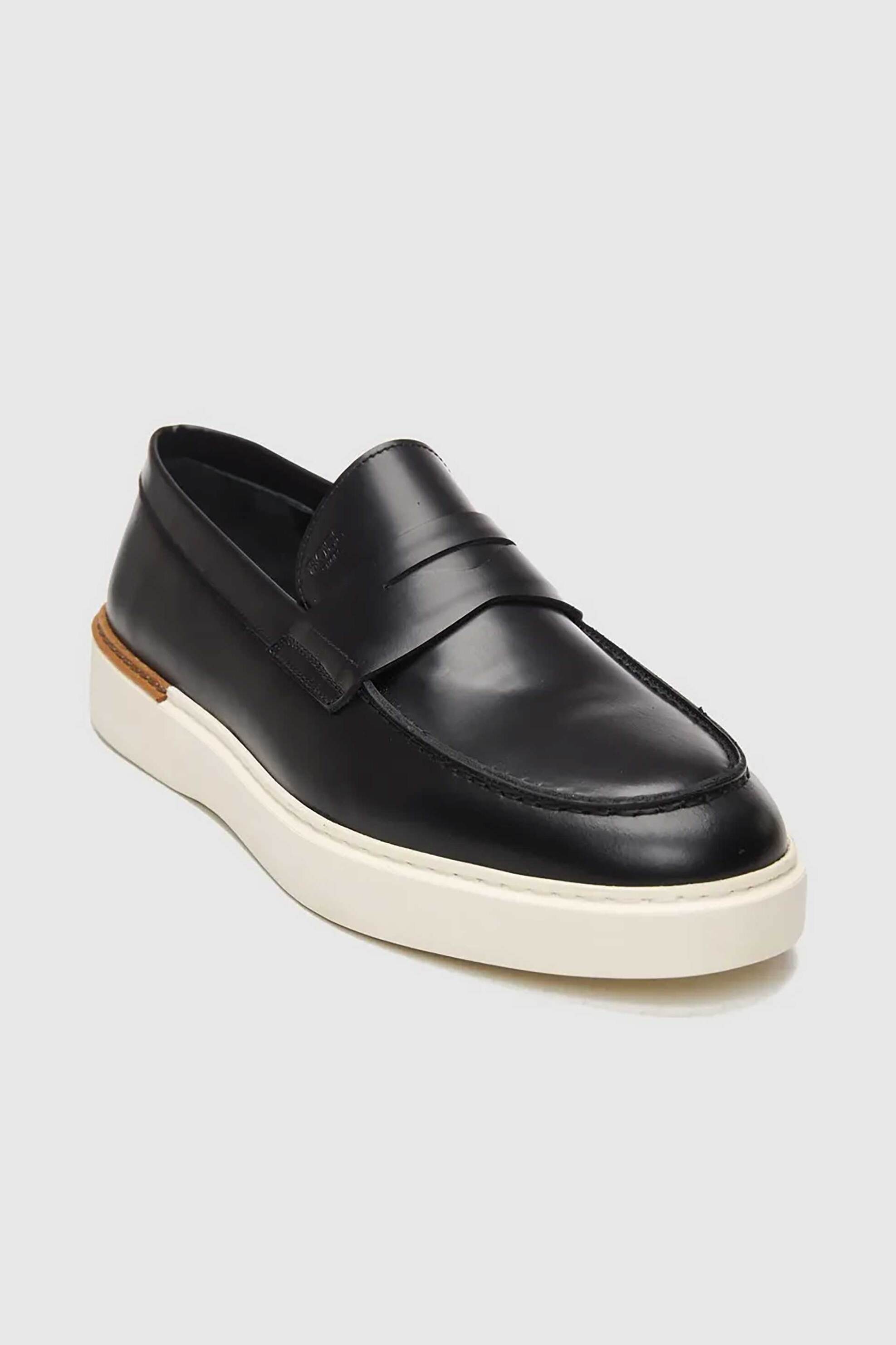 Boss Shoes ανδρικά δερμάτινα loafers - D7864 Μαύρο φωτογραφία