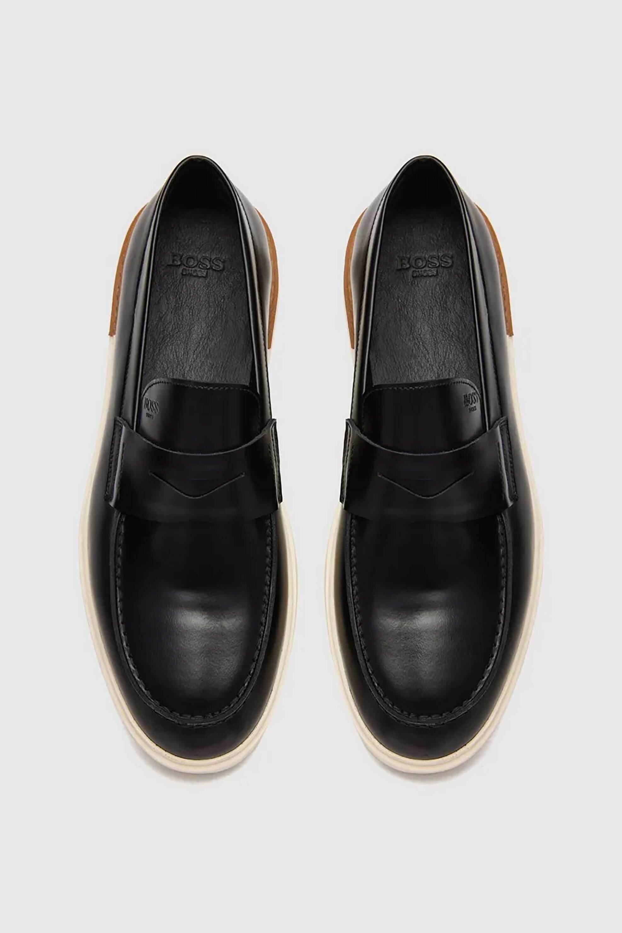 Boss Shoes ανδρικά δερμάτινα loafers - D7864 Μαύρο φωτογραφία