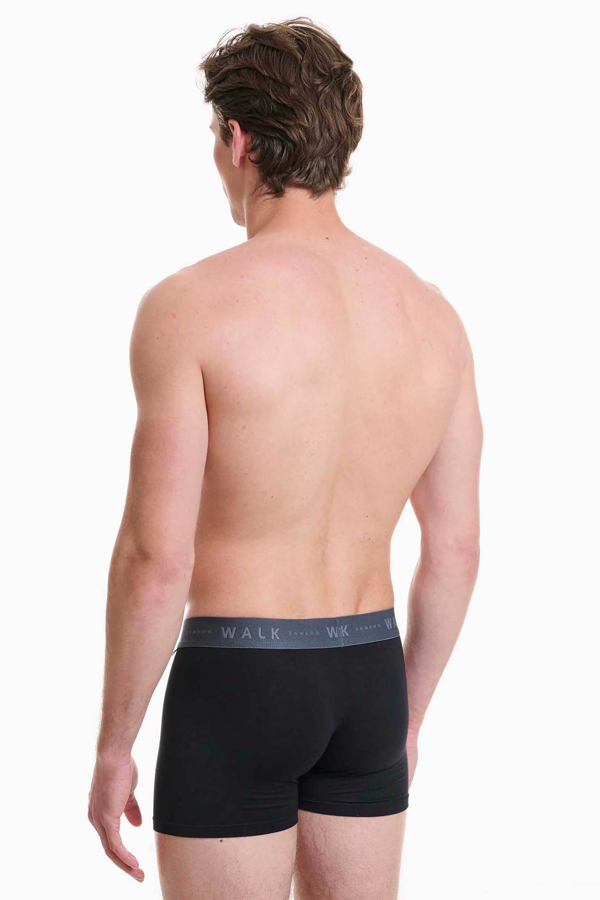 Walk Σετ Ανδρικά Εσώρουχα Boxer Μονόχρωμα (2 Τεμάχια) - W1776 Μαύρο