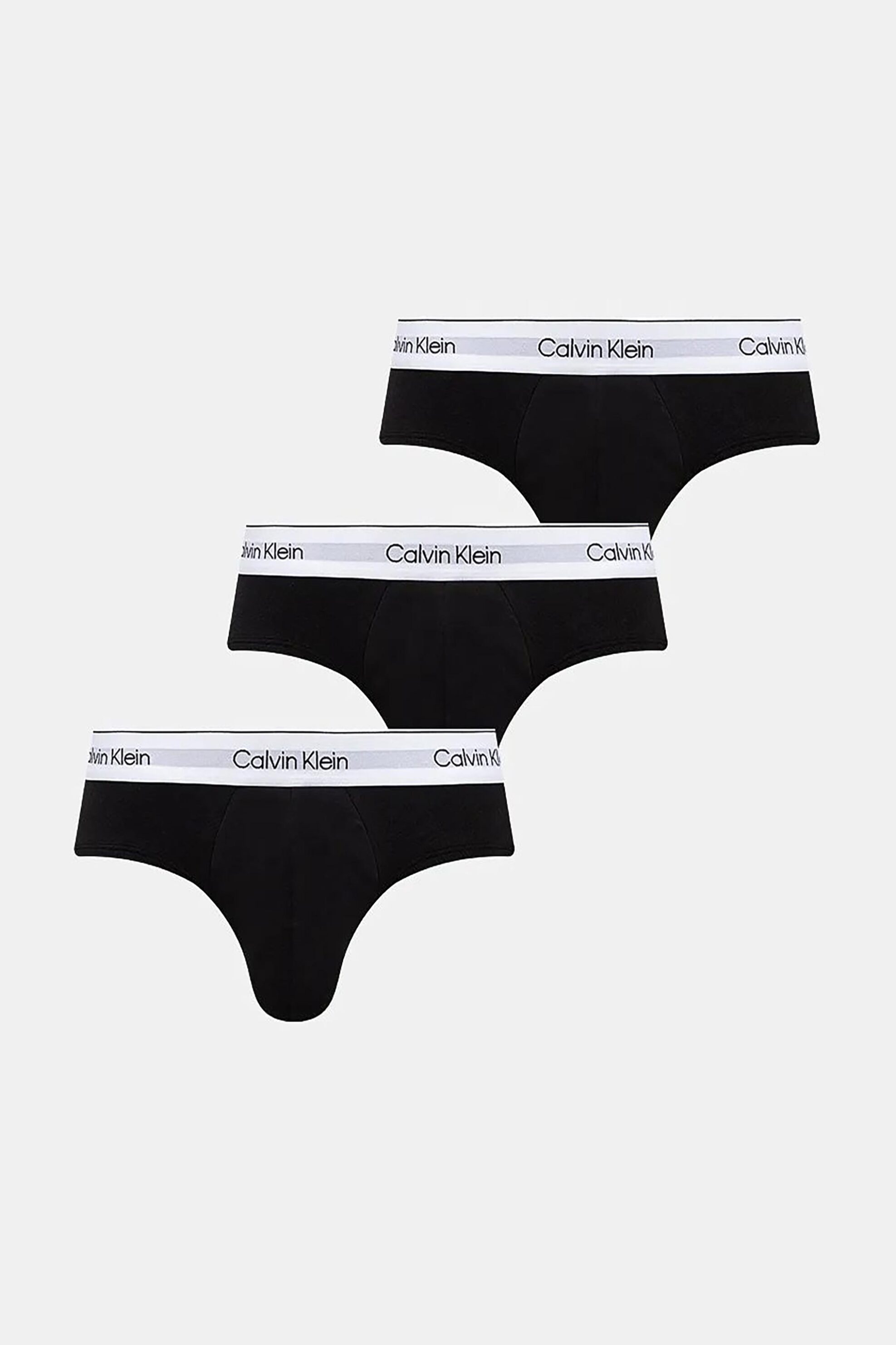 CALVIN KLEIN Calvin Klein σετ ανδρικά εσώρουχα σλιπ με logo print στο λάστιχο (3 τεμάχια) - 000NB3962A Ασπρόμαυρο
