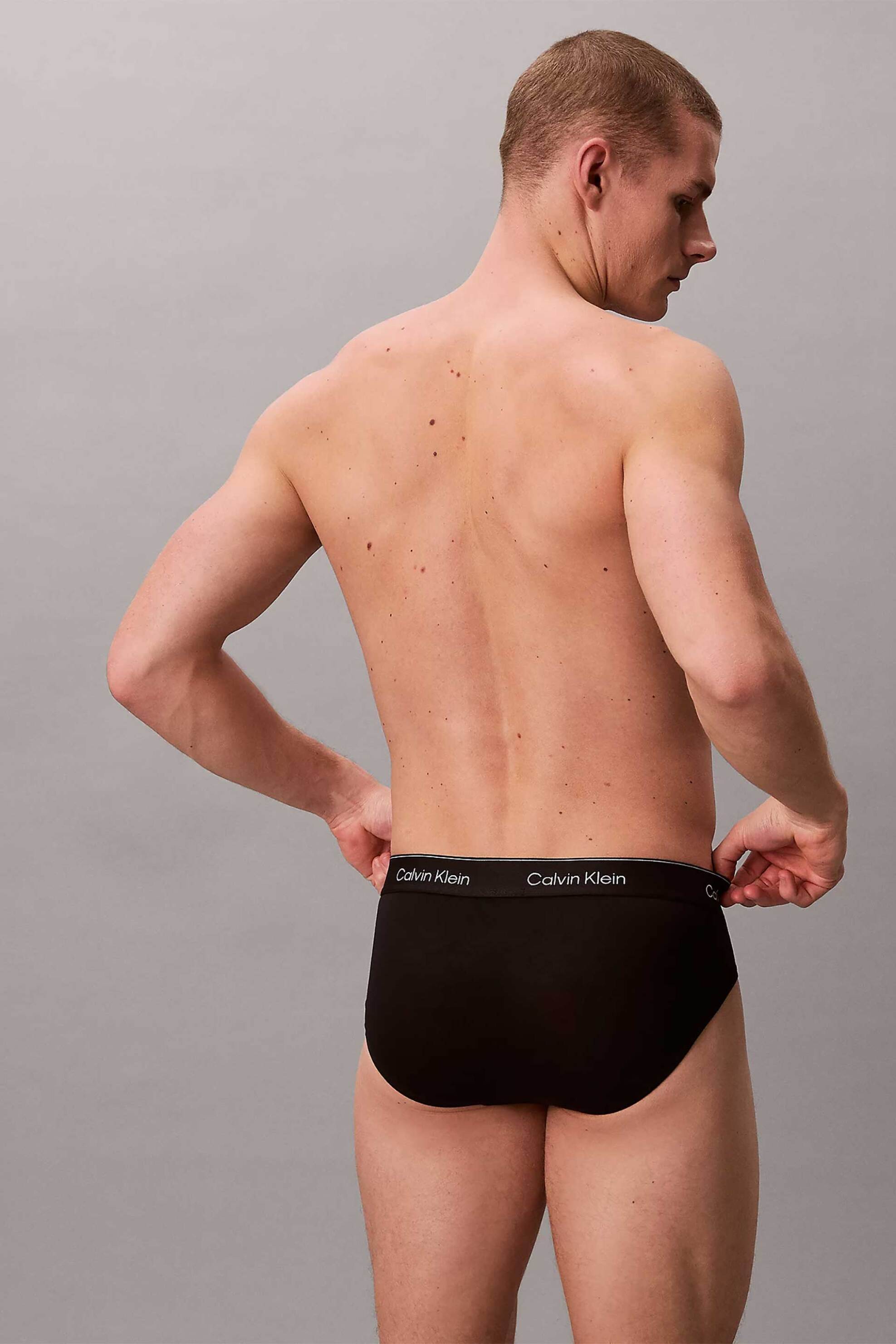 Calvin Klein Σετ Ανδρικά Εσώρουχα Brief με Λογότυπο (3 Τεμάχια) - Lv00Nb4388 Μπλε