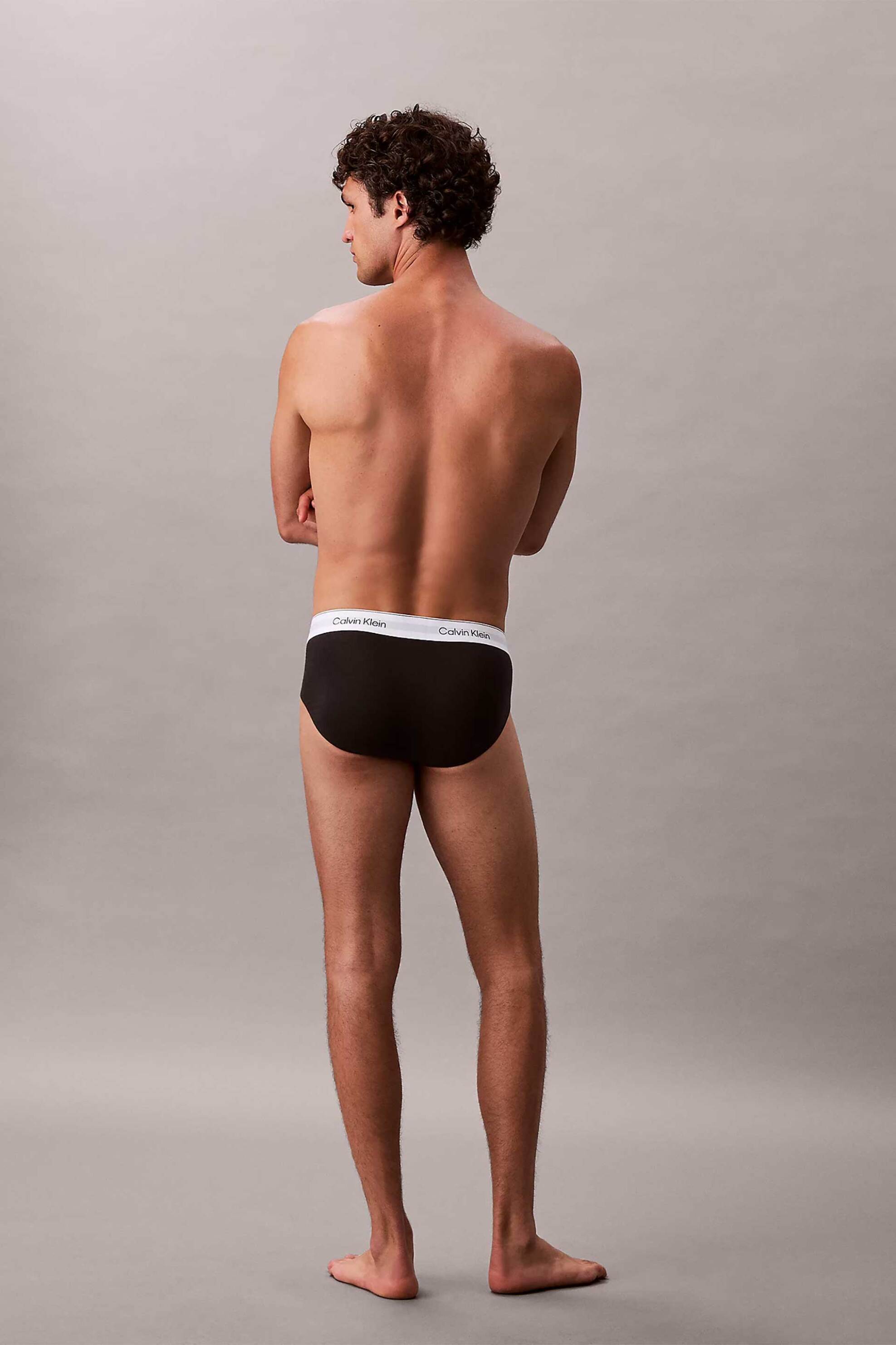 Calvin Klein Σετ Ανδρικά Εσώρουχα Brief με Λογότυπο (3 Τεμάχια) - Lv00Nb4388 Ασπρόμαυρο