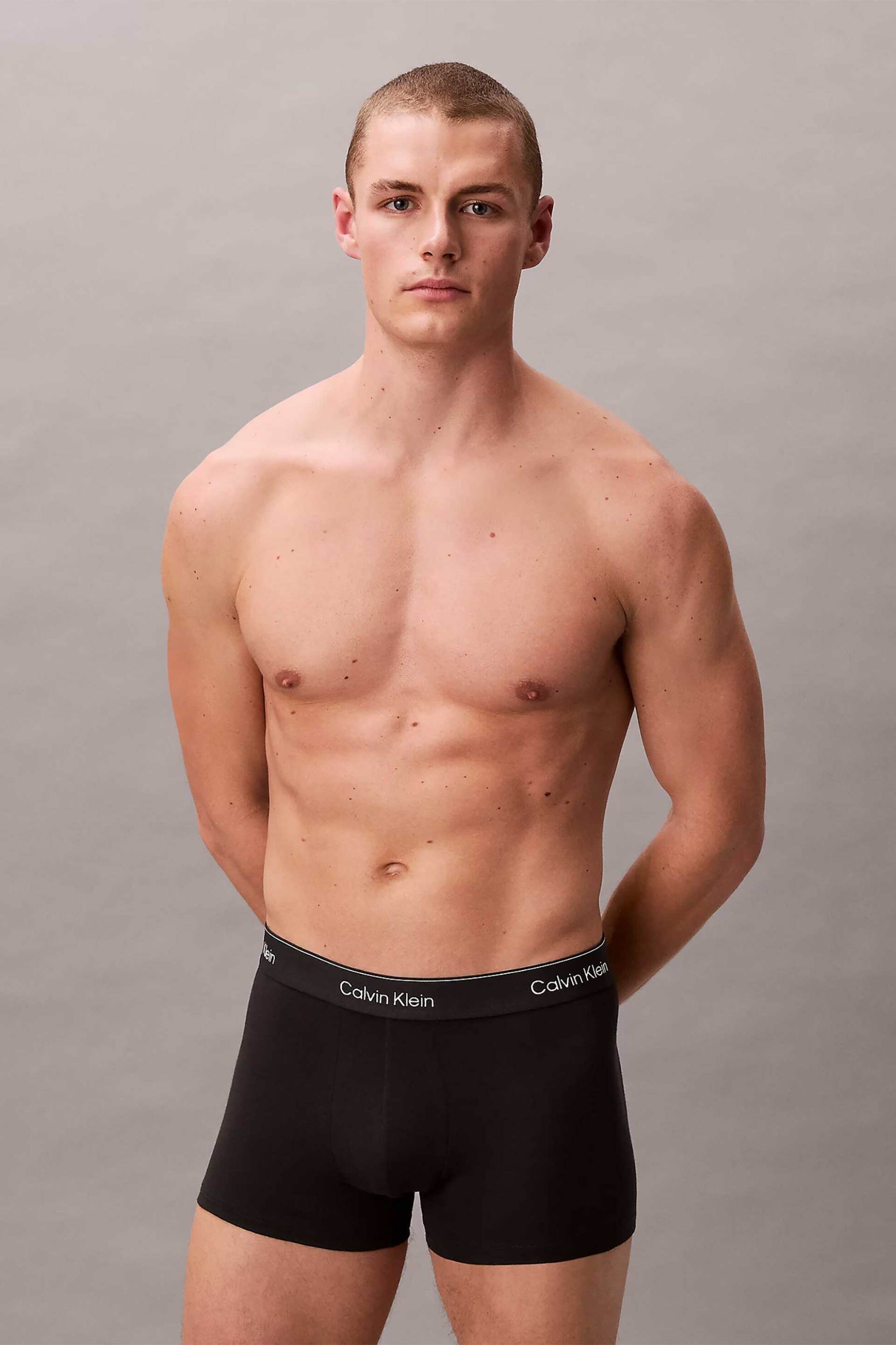 Calvin Klein Σετ Ανδρικά Εσώρουχα Trunk με Λογότυπο (3 Τεμάχια) - Lv00Nb4392 Μαύρο