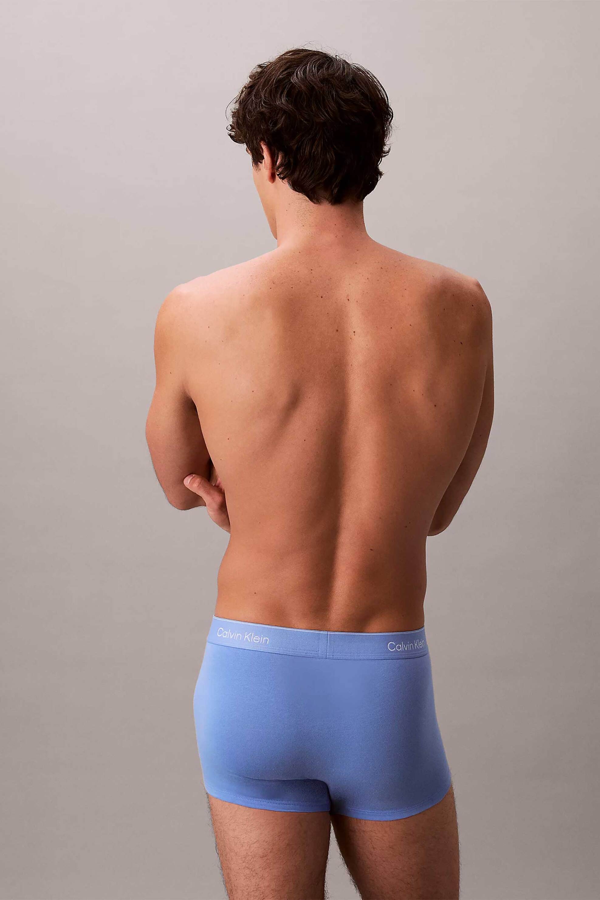 Calvin Klein Σετ Ανδρικά Εσώρουχα Trunk με Λογότυπο (3 Τεμάχια) - Lv00Nb4392 Μπλε