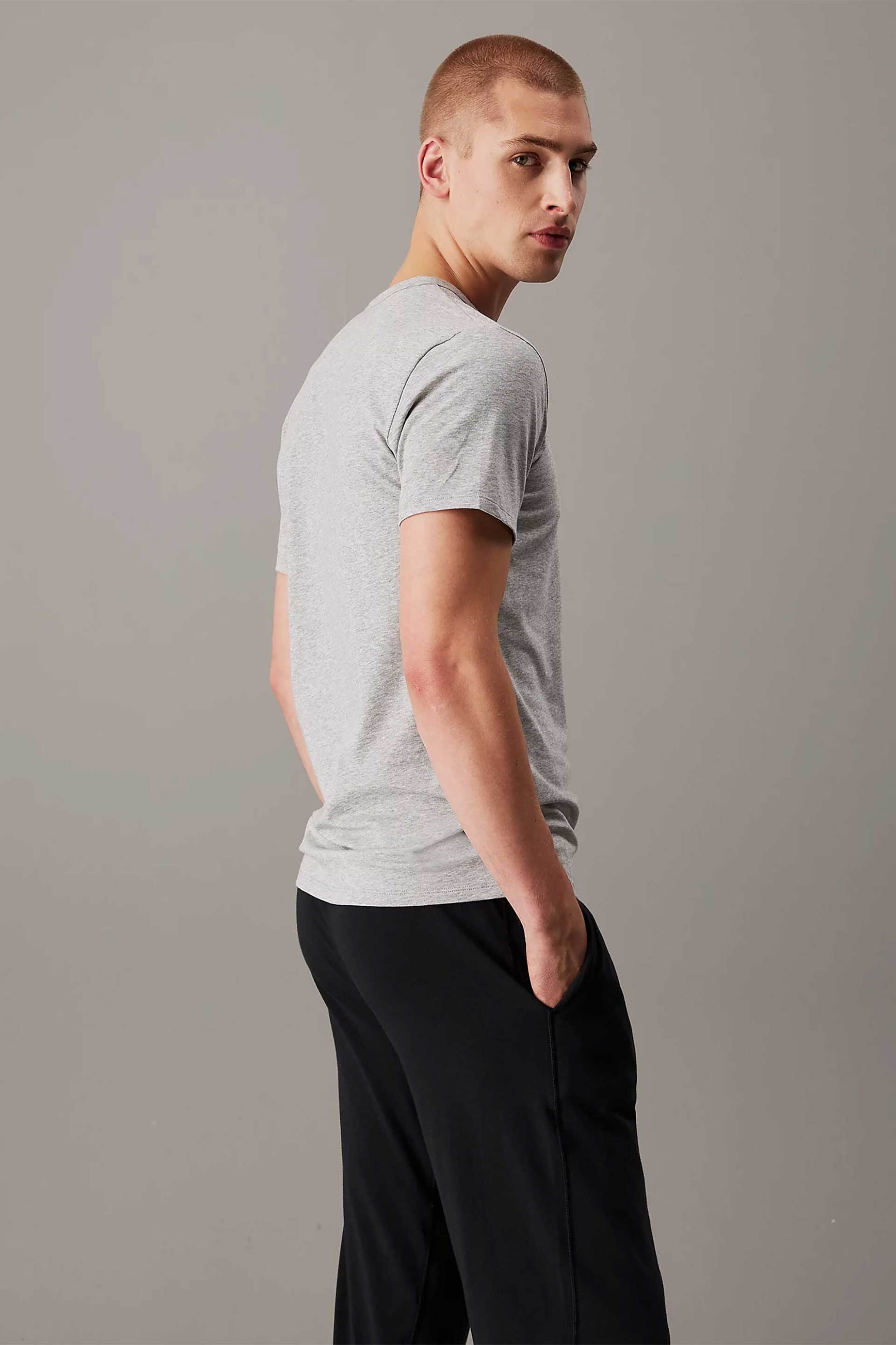 Calvin Klein Σετ Ανδρικά Φανελάκια (3 Τεμάχια) - Lv00Nb4185 Γκρι