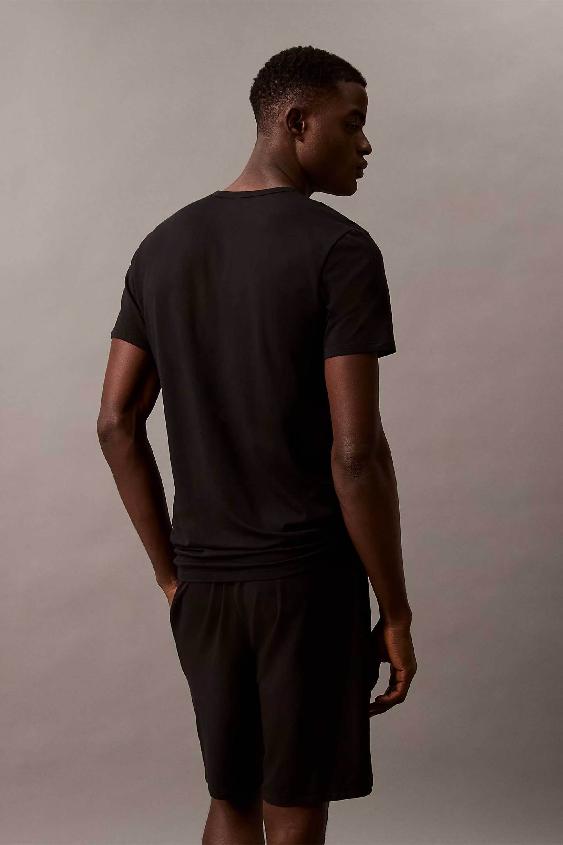 Calvin Klein Σετ Ανδρικά Φανελάκια (3 Τεμάχια) - Lv00Nb4185 Μαύρο