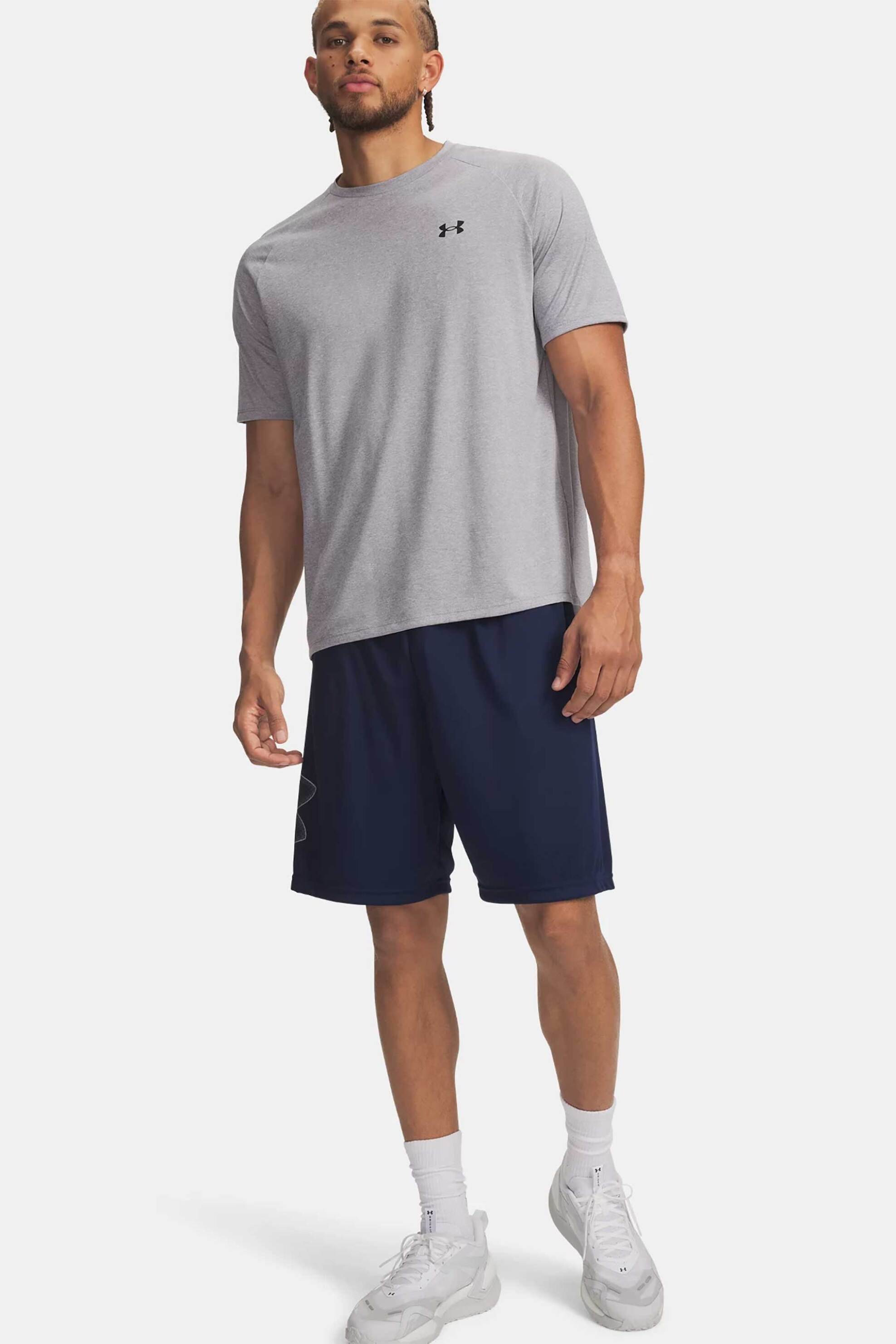 Under Armour ανδρικό αθλητικό σορτς με λογότυπο Loose Fit "UA Tech™ Graphic" - 1306443 Μπλε Σκούρο