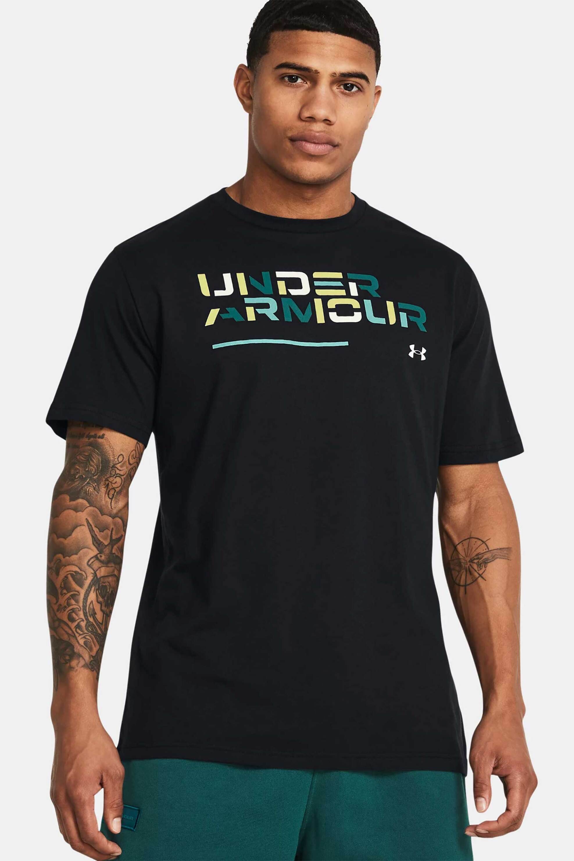 Ανδρική Μόδα > Ανδρικά Αθλητικά > Ανδρικά Αθλητικά Ρούχα > Αθλητικές Μπλούζες > Ανδρικά Αθλητικά T-Shirts Under Armour ανδρικό T-shirt με colourblocked logo print Loose Fit - 1382829 Μαύρο