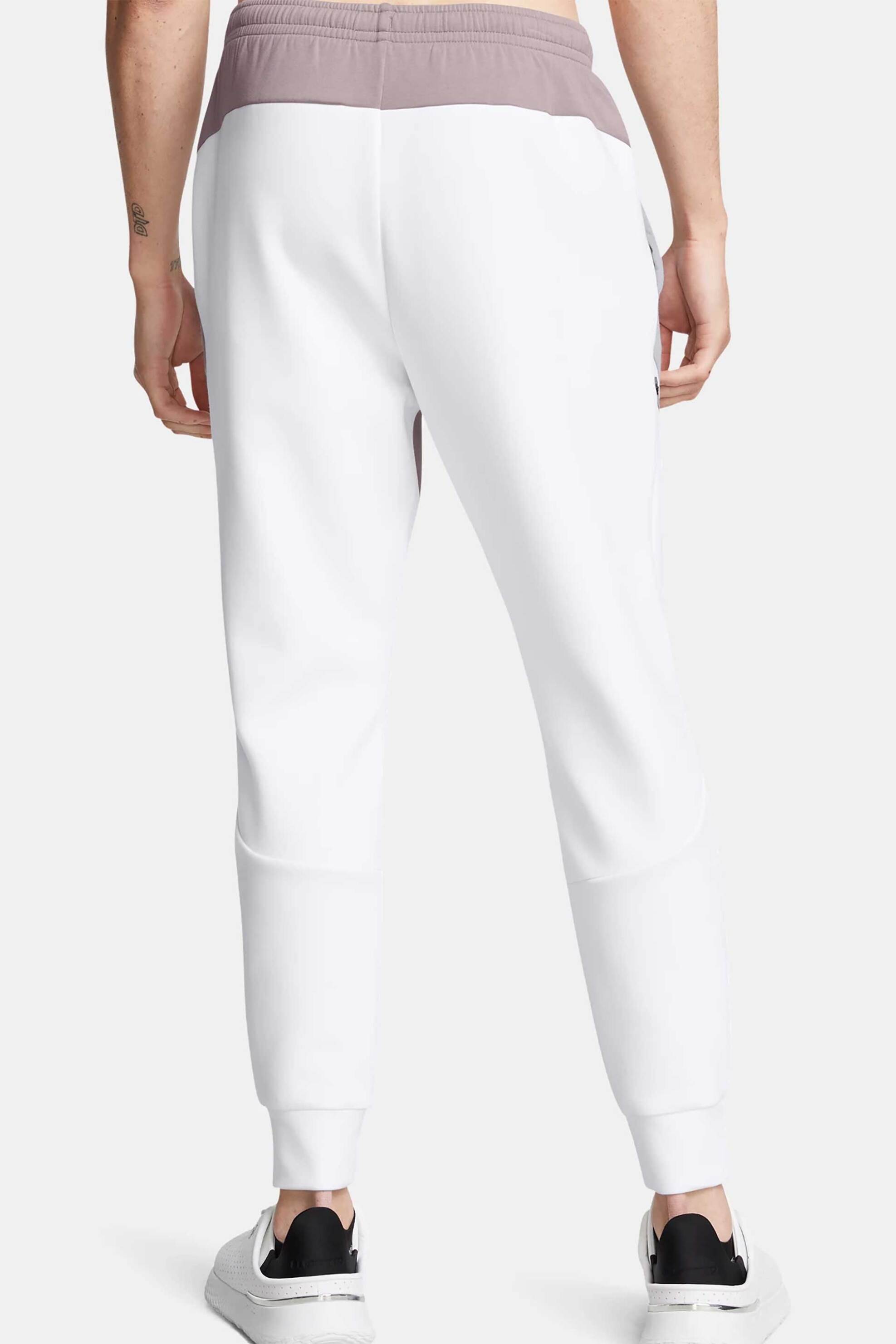 Under Armour ανδρικό παντελόνι φόρμας Tapered Fit "Unstoppable Fleece" - 1389353 Λευκό φωτογραφία