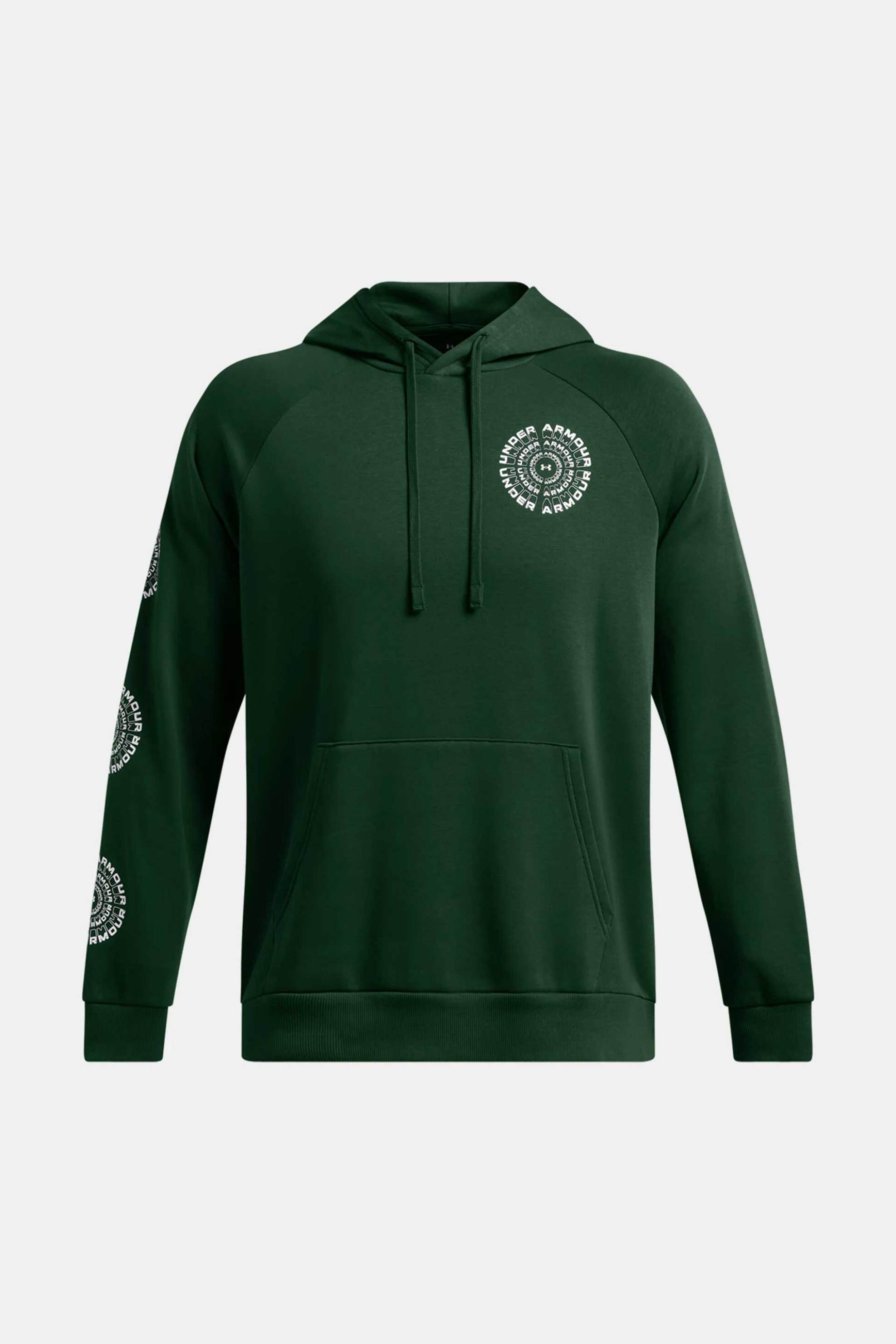 Under Armour ανδρική μπλούζα φούτερ με κουκούλα Loose Fit "Rival Fleece High Brand Read Logo" - 1386593 Πράσινο Σκούρο φωτογραφία