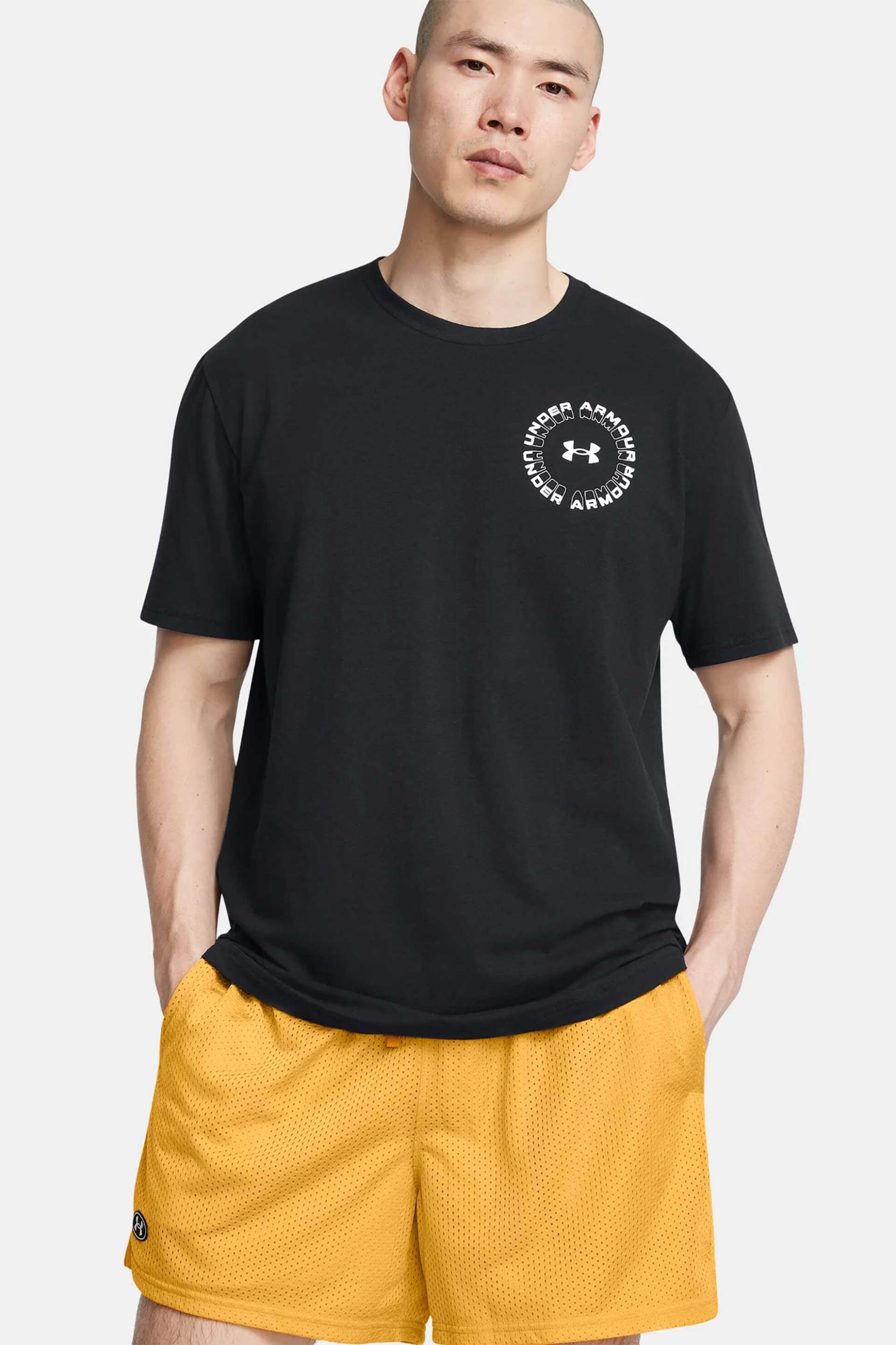 Under Armour ανδρικό T-shirt Loose Fit "Radial Wordmark" - 1386815 Μαύρο