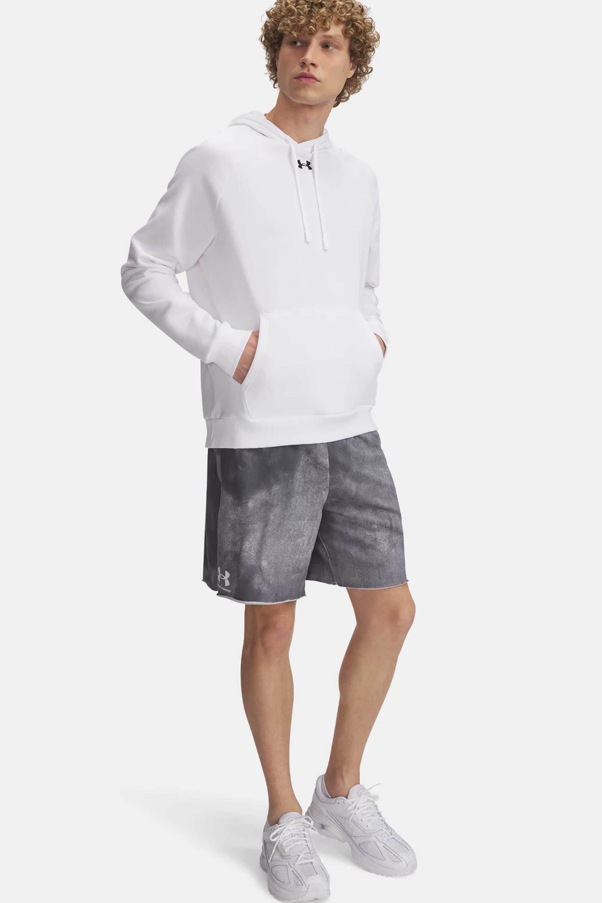 UNDER ARMOUR Under Armour ανδρικό σορτς με logo print Loose Fit "Rival Terry Printed 8" - 1390146 Γκρι