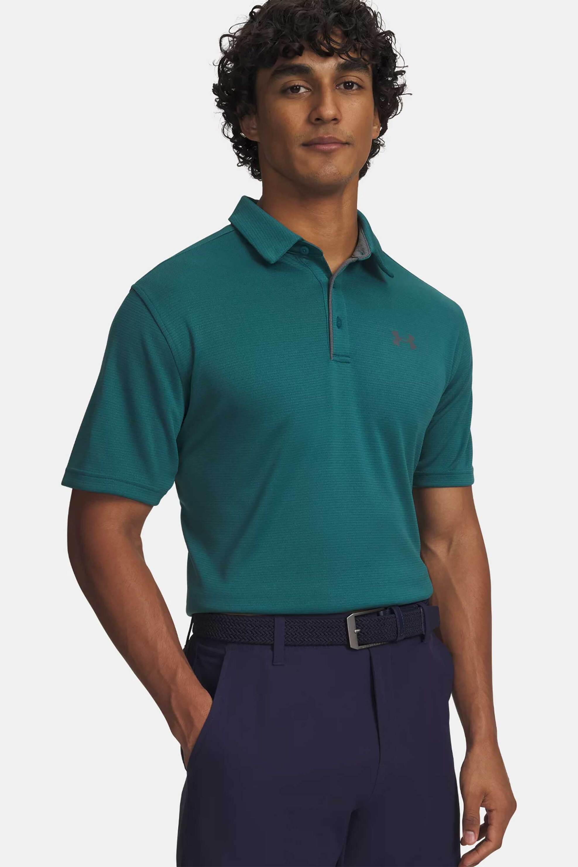 Under Armour ανδρική μπλούζα πόλο με monogram Loose Fit "UA Tech™" - 1290140 Πετρόλ