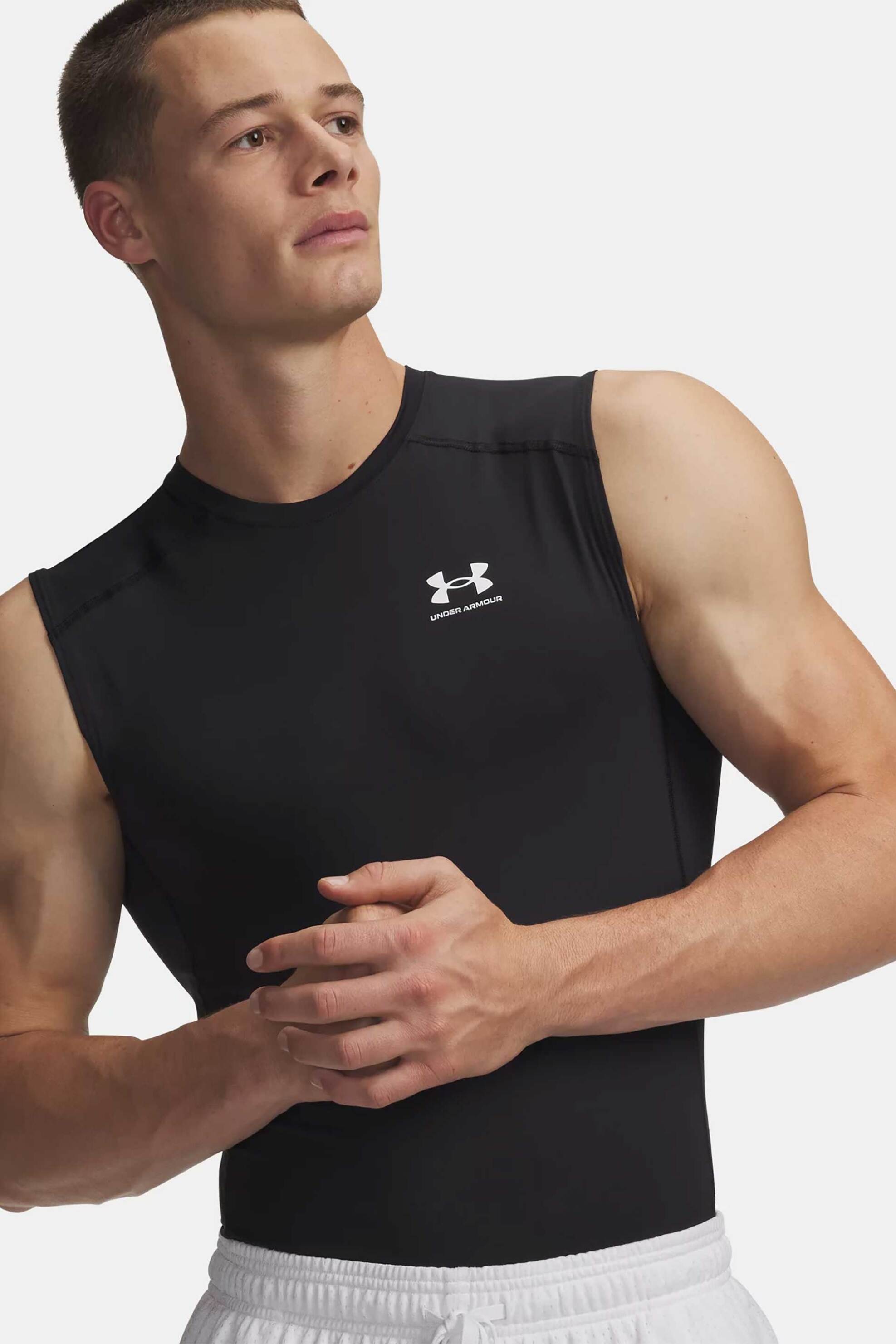 Under Armour ανδρική αμάνικη μπλούζα με λογότυπο Ultra Slim Fit HeatGear®" - 1361522 Μαύρο