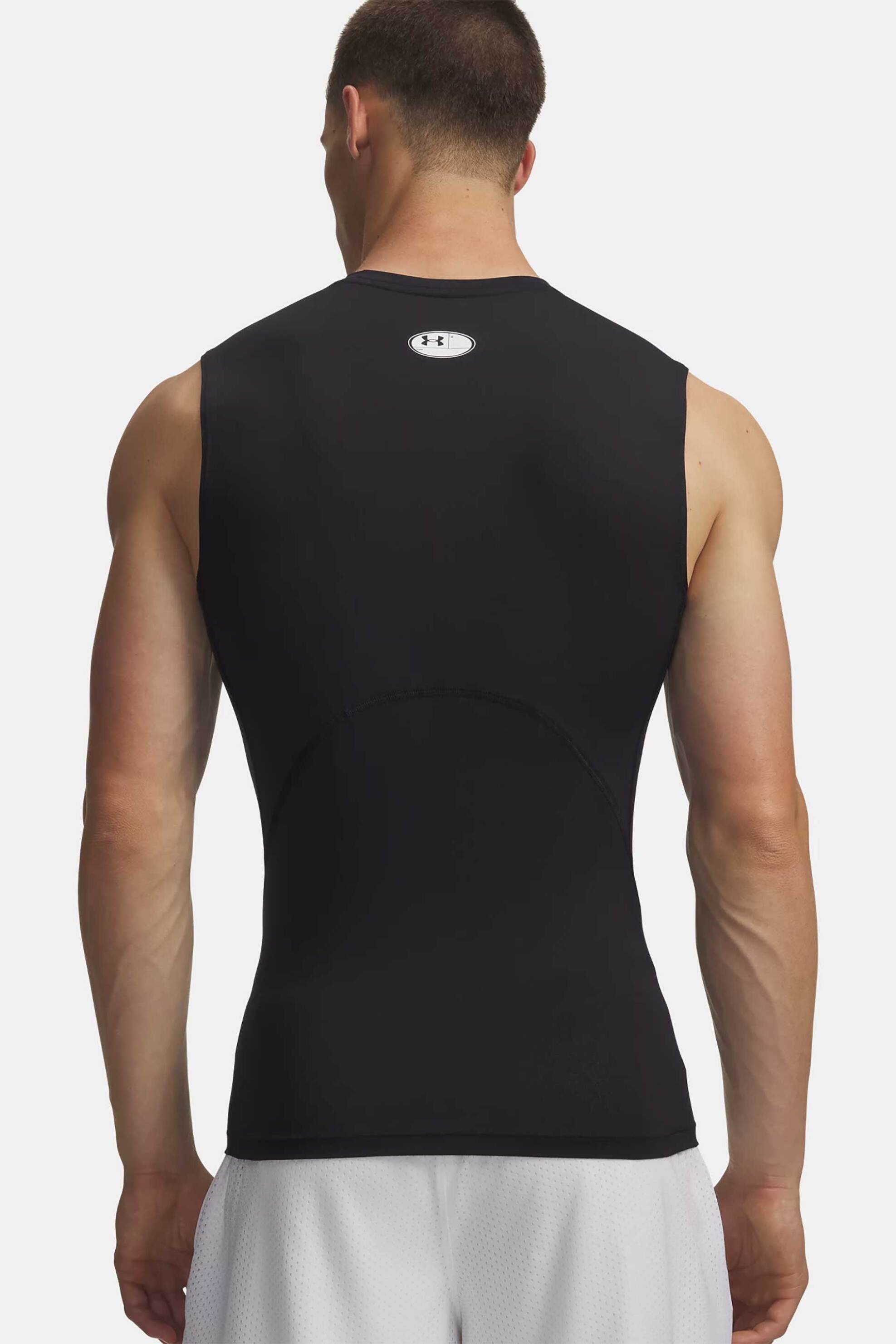 Under Armour Ανδρική Αμάνικη Μπλούζα με Λογότυπο Ultra Slim Fit Heatgear - 1361522 Μαύρο