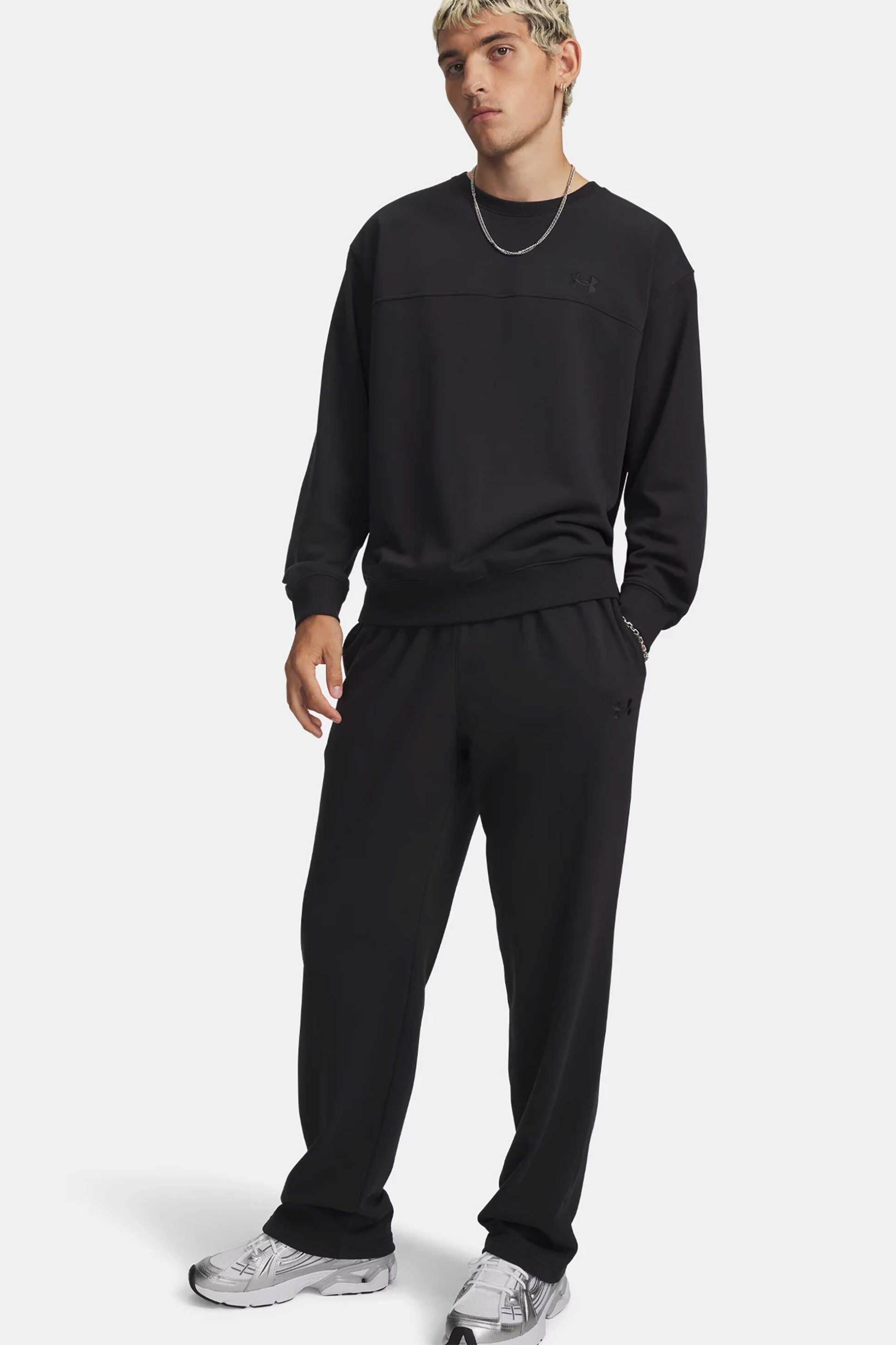 Under Armour ανδρικό παντελόνι φόρμας με κεντημένο λογότυπο Loose Fit "UA Rival Lightweight" - 6009344 Μαύρο