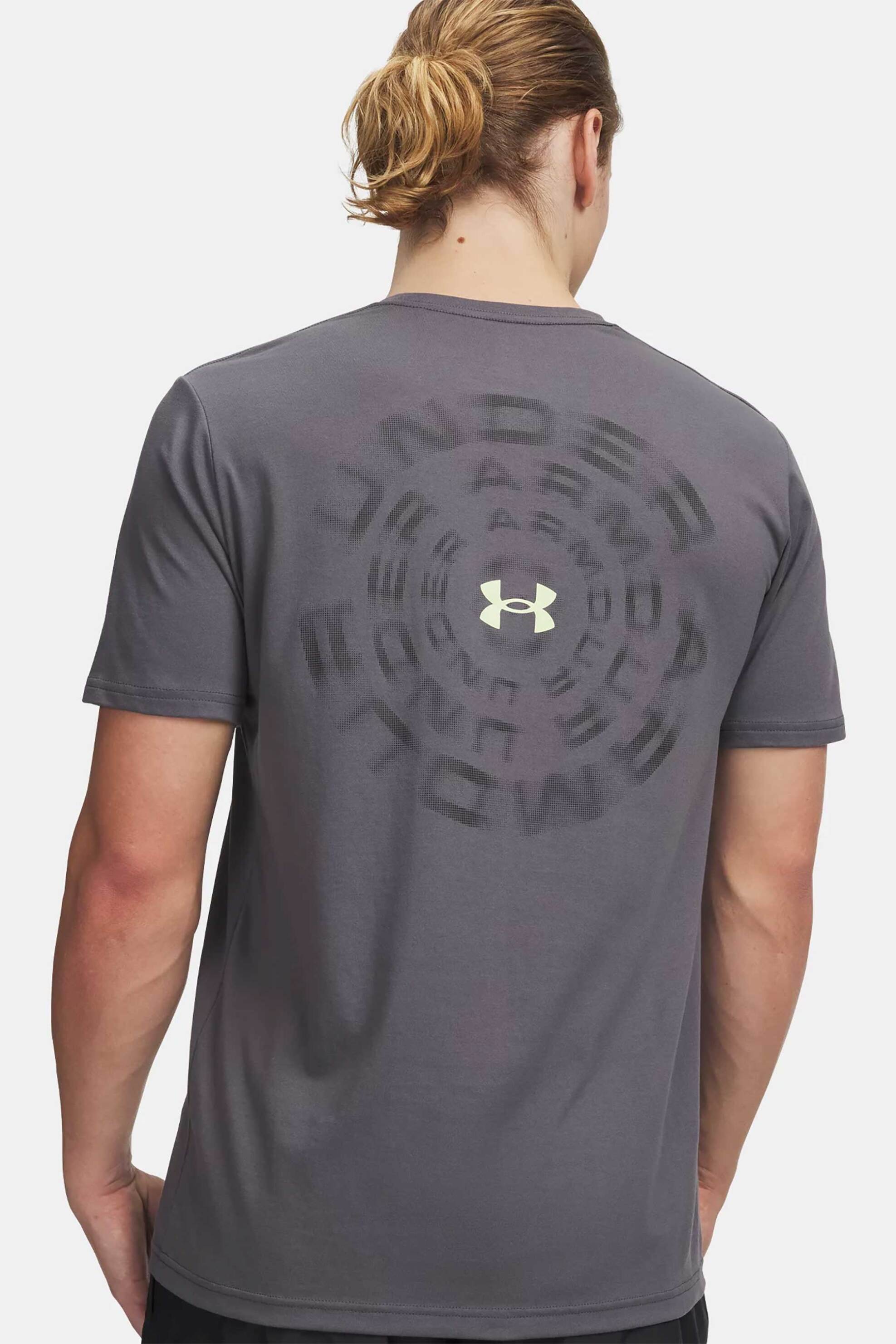 Under Armour Ανδρικό T-Shirt με Graphic Logo Loose Fit Ua Blur Workmark - 6009248 Γκρι