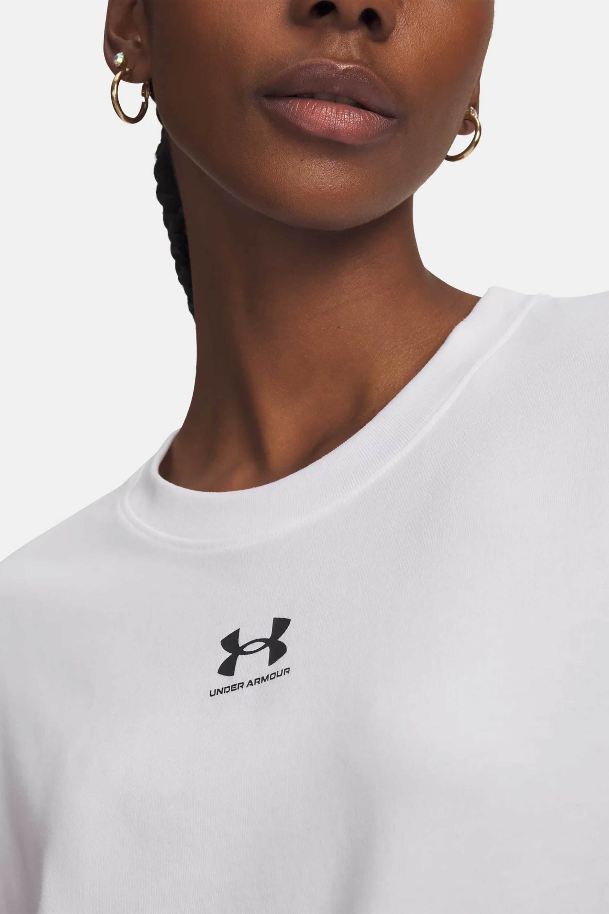 UNDER ARMOUR Under Armour γυναικείο T-shirt με λογότυπο Loose Fit "UA Rival Core" - 1383648 Λευκό - 2