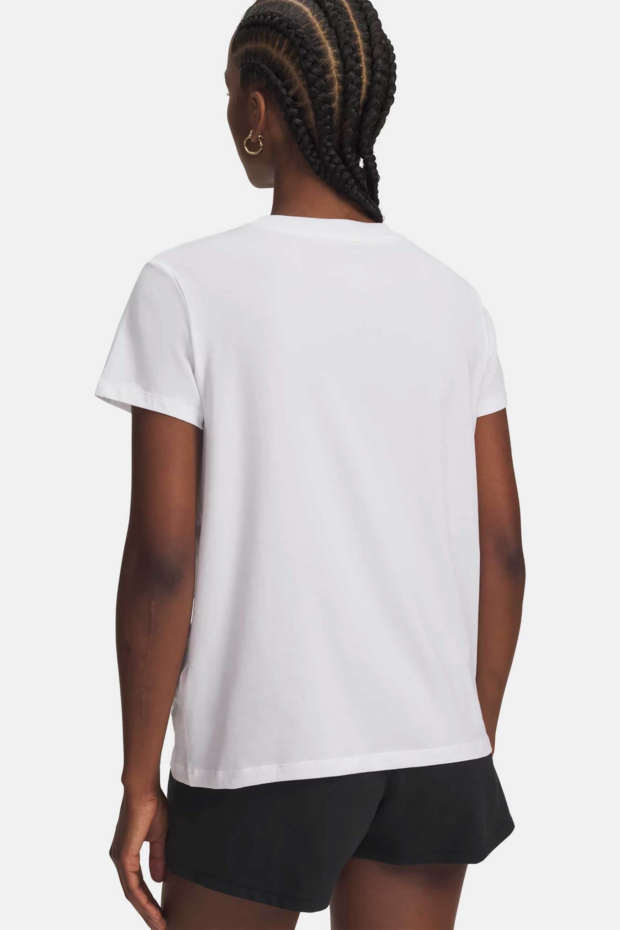 Under Armour Γυναικείο T-Shirt με Λογότυπο Loose Fit Ua Rival Core - 1383648 Λευκό