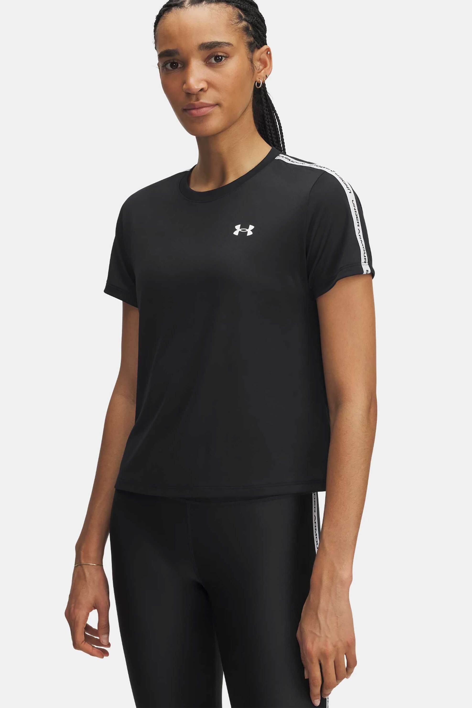Under Armour γυναικείο T-shirt με logo tape Loose Fit "UA Tech Workmark Tape™" - 6003915 Μαύρο