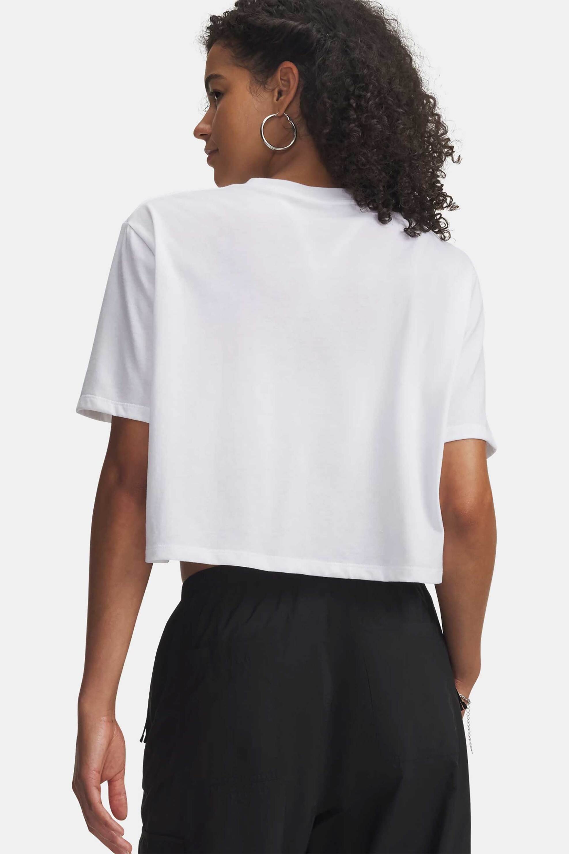 Under Armour Γυναικείο T-Shirt Cropped με Λογότυπο Loose Fit Ua Wordmark - 6010588 Λευκό