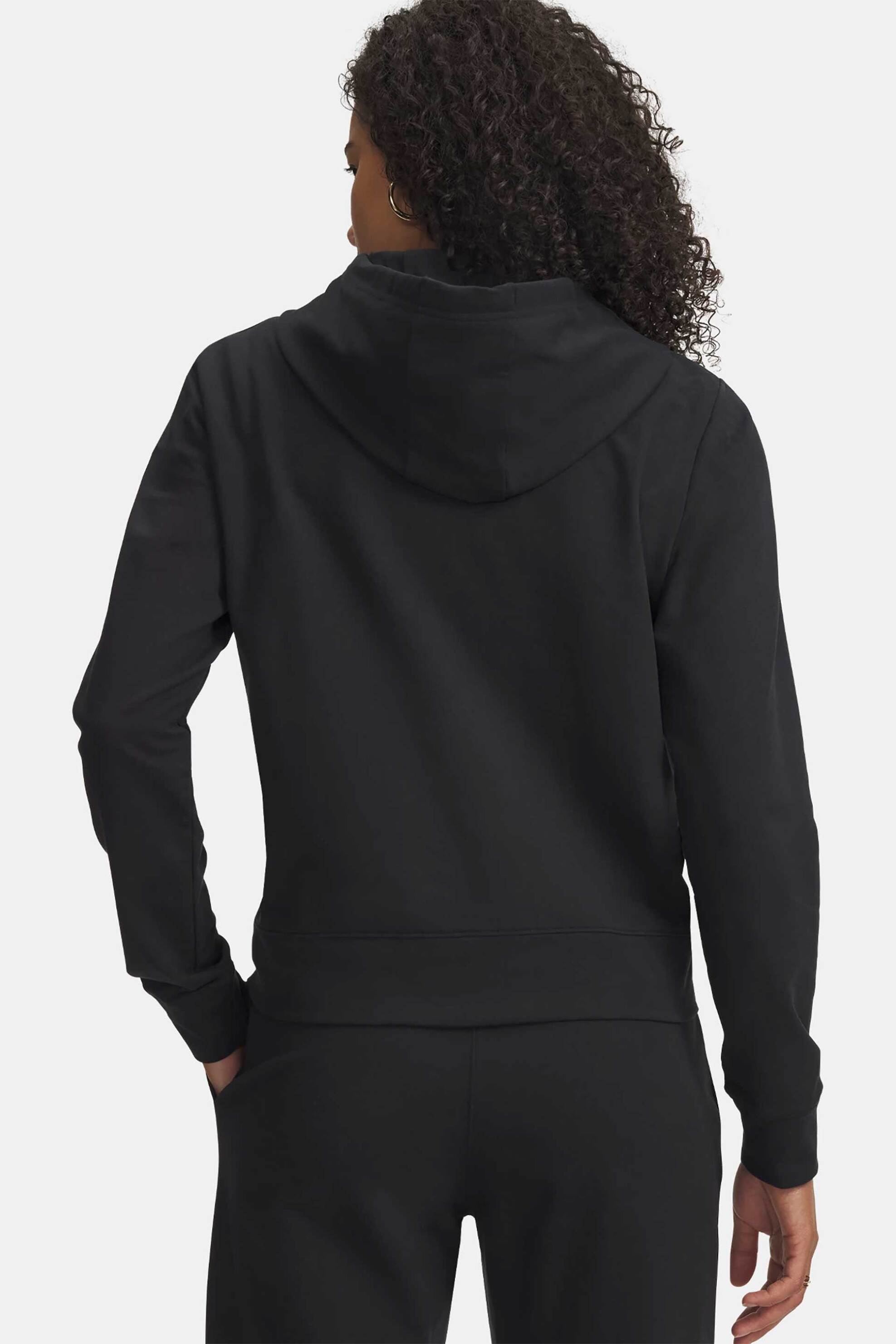 Under Armour Γυναικεία Ζακέτα Φούτερ με Κουκούλα Και Λογότυπο Loose Fit Ua Sport Terry - 6011017 Μαύρο