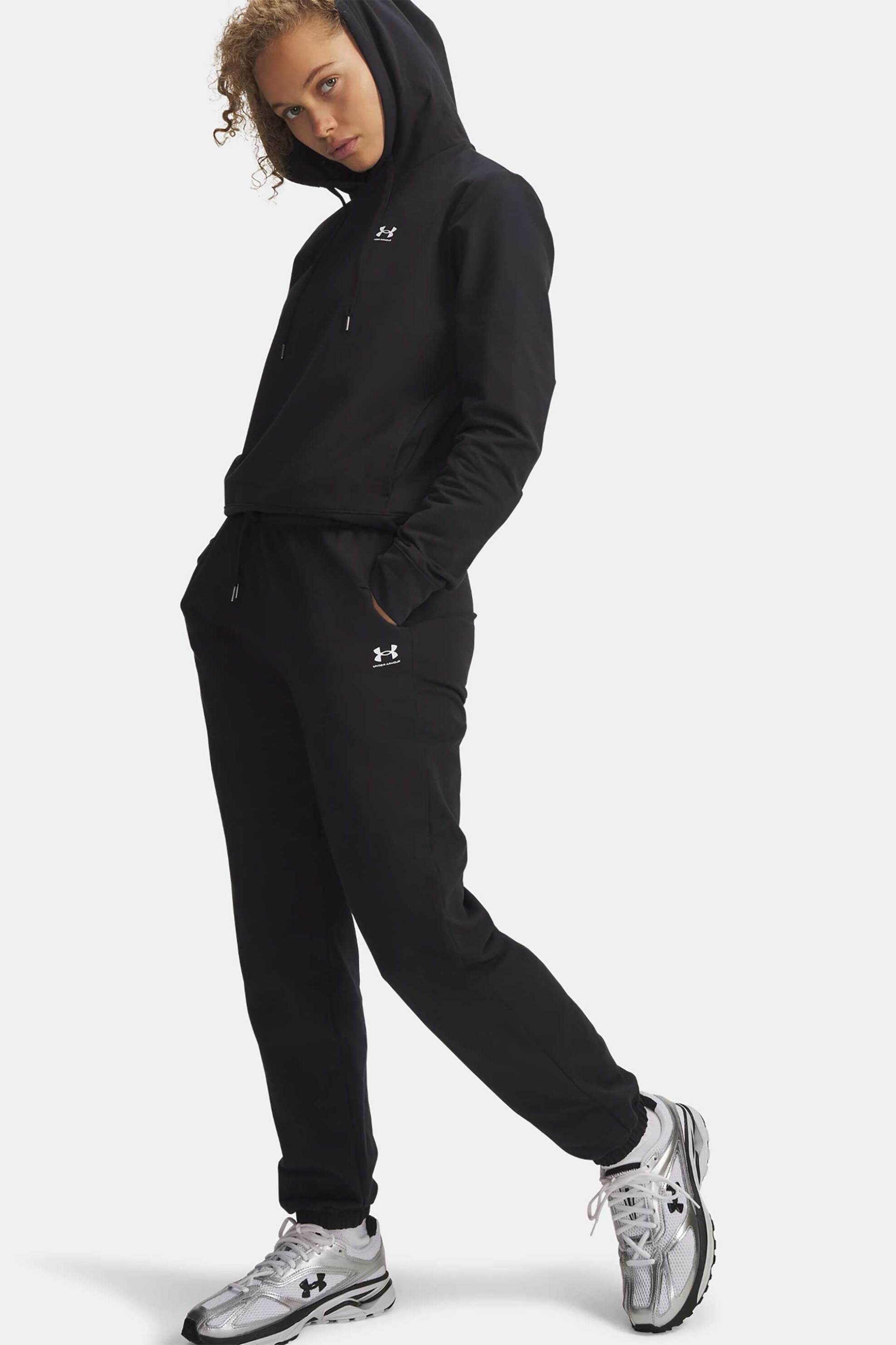 Under Armour γυναικείο παντελόνι φόρμας με λογότυπο Loose Fit "UA Sport Terry" - 6011020 Μαύρο