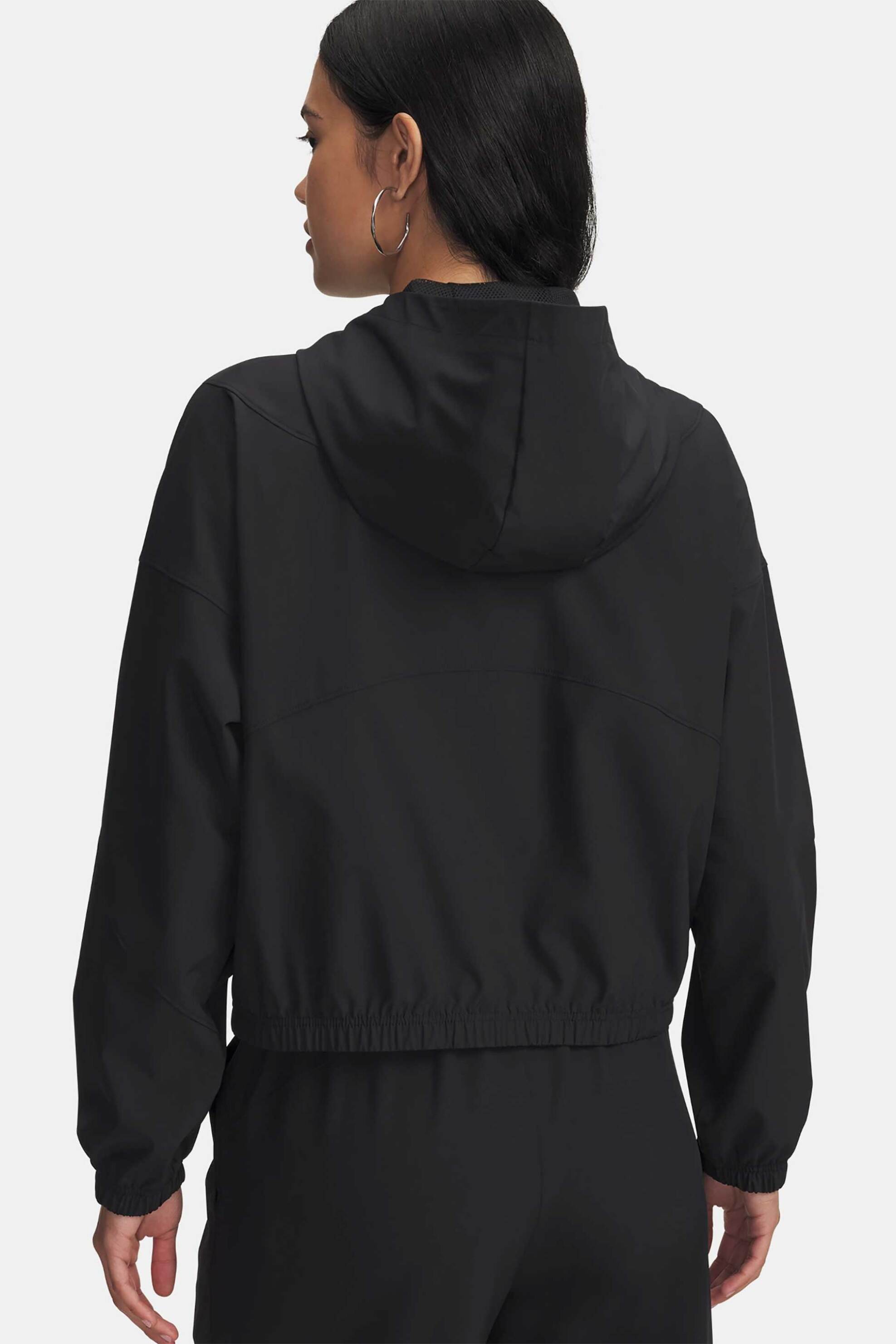 Under Armour Γυναικείο Jacket με Κουκούλα Και Λογότυπο Loose Fit Ua Rival Woven - 6004849 Μαύρο