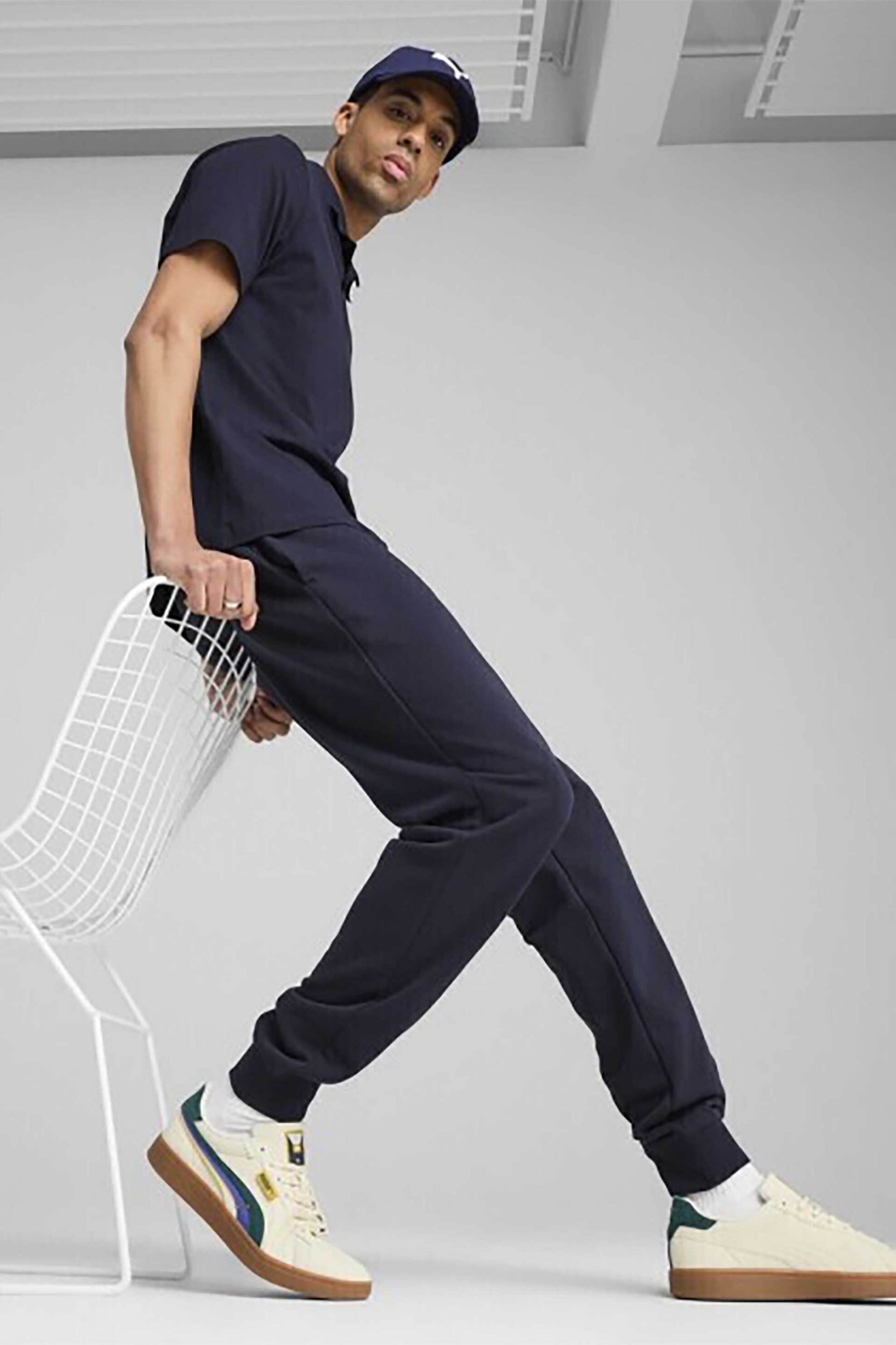 Puma ανδρικό παντελόνι φόρμας με λογότυπο "Essential No.1" - 682612 Μπλε Σκούρο