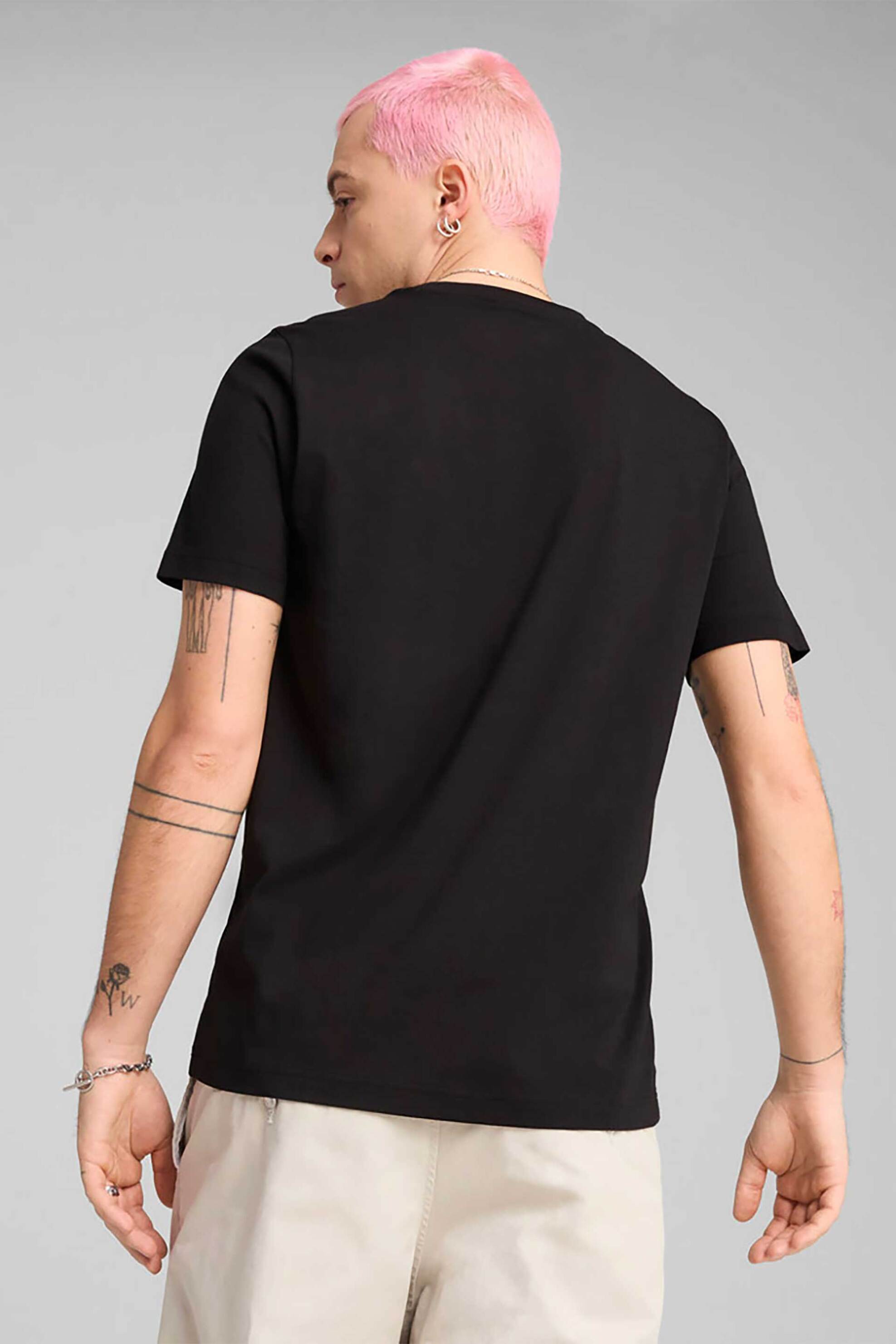 Puma ανδρικό T-shirt μονόχρωμο με λογότυπο - 684827 Μαύρο φωτογραφία