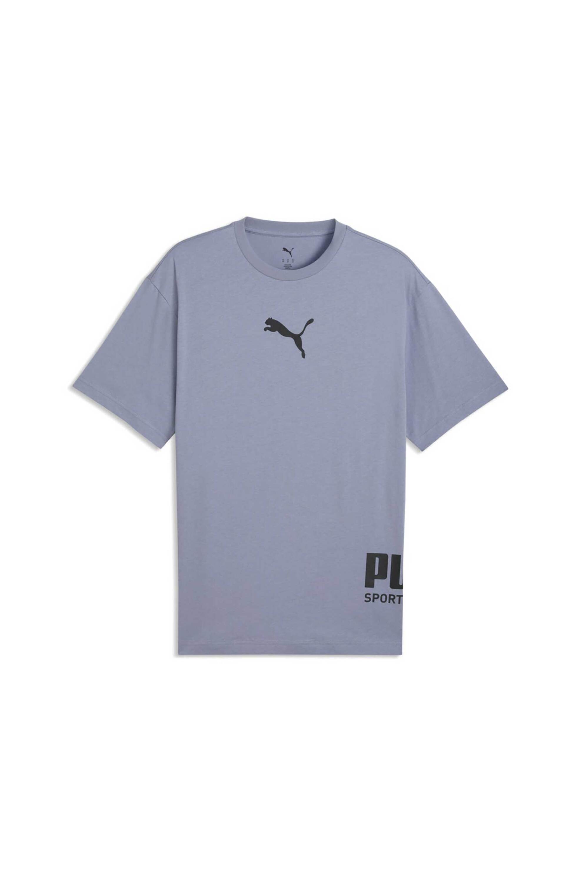 Puma ανδρικό T-shirt με λογότυπο Relaxed Fit "Sport Graphic" - 692169 Γκρι Γαλάζιο