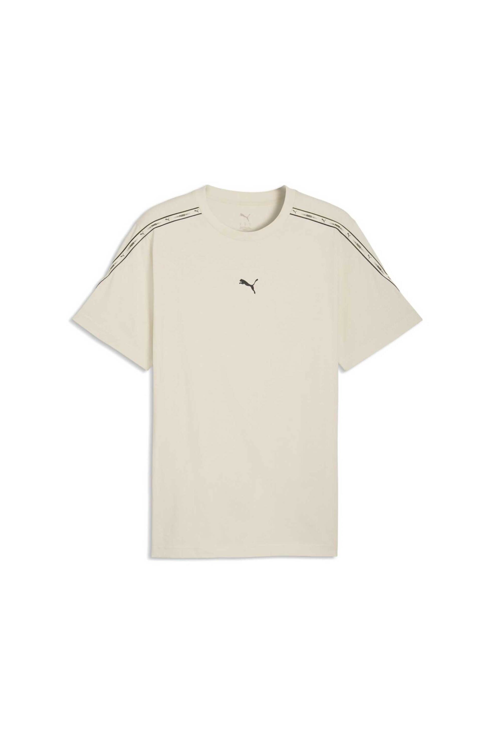 Puma ανδρικό T-shirt με λογότυπο Regular Fit "Essential Tape" - 691693 Κρέμ