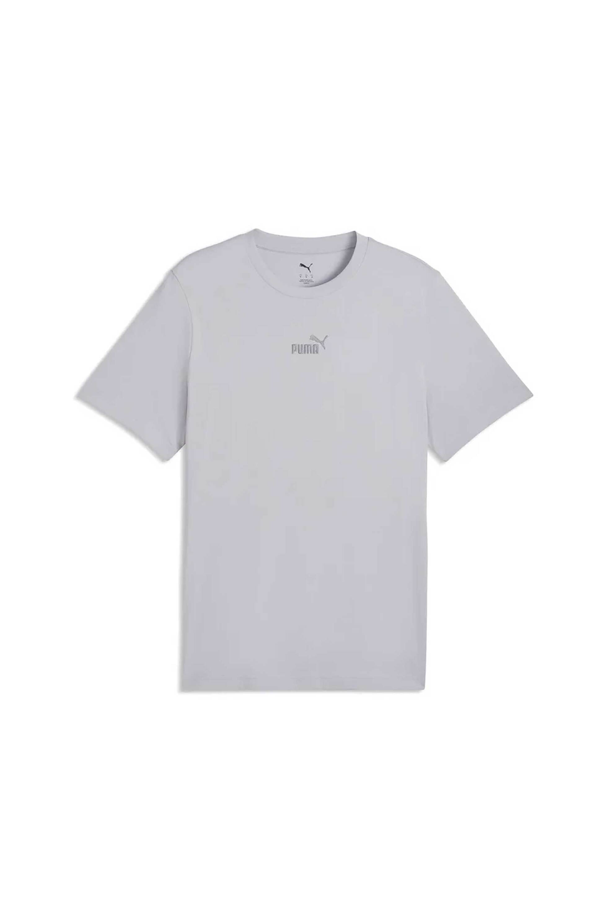Puma ανδρικό T-shirt με λογότυπο Regular Fit "Essential Small No. 1" - 692912 Γκρι Ανοιχτό