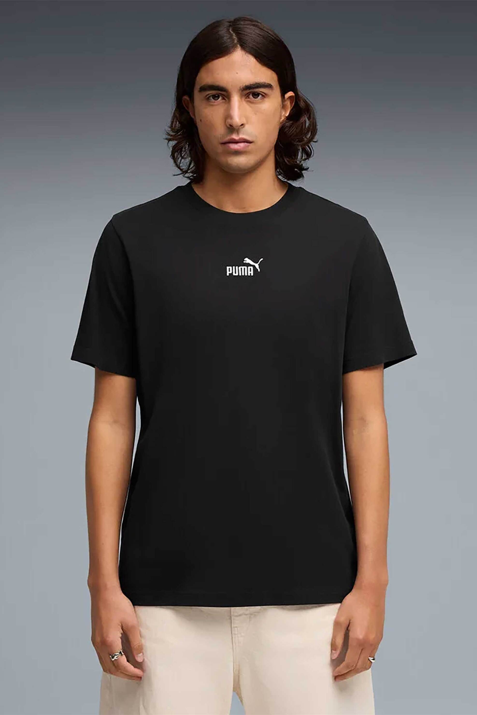 Puma ανδρικό T-shirt με λογότυπο Regular Fit "Essential Small No. 1" - 692912 Μαύρο