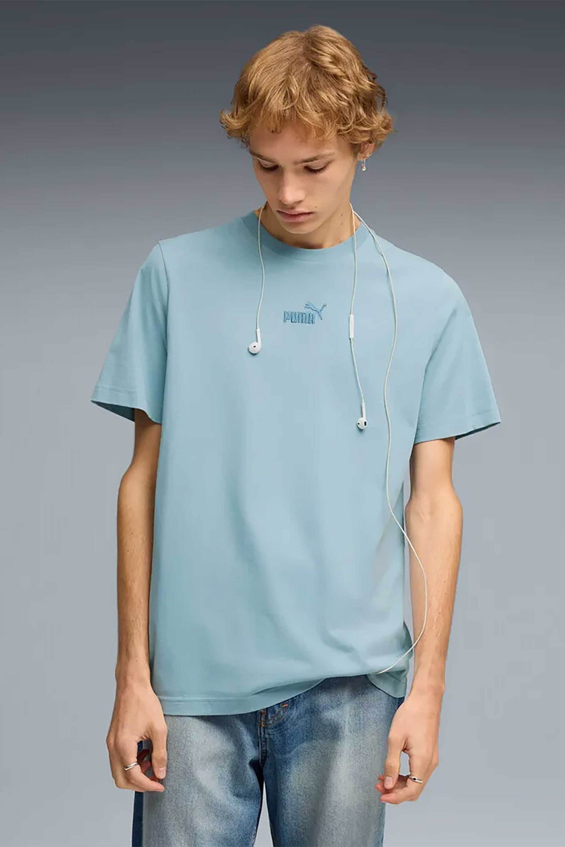 Puma ανδρικό T-shirt με λογότυπο Regular Fit "Essential Small No. 1" - 692912 Γαλάζιο