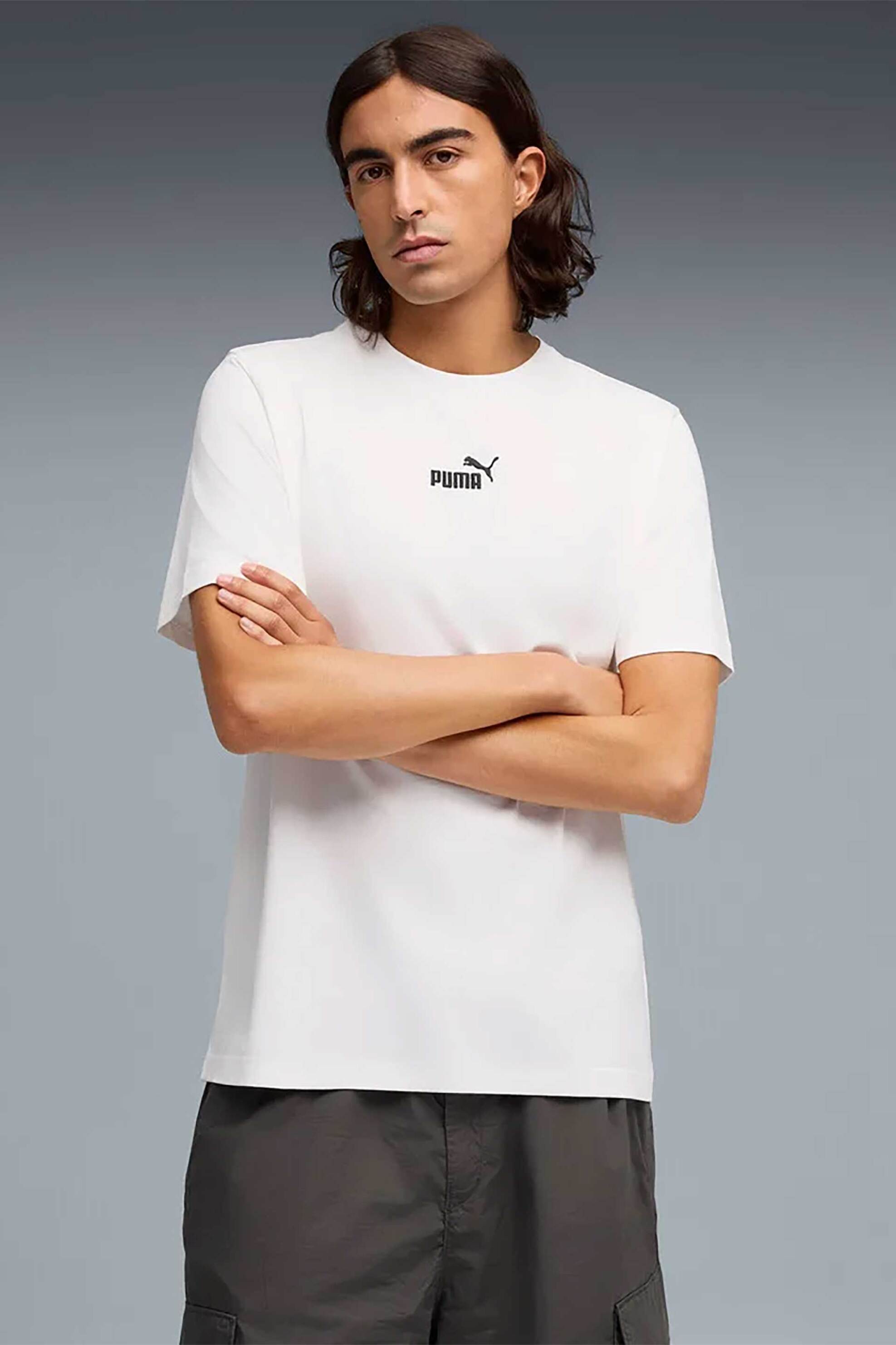 Puma ανδρικό T-shirt με λογότυπο Regular Fit "Essential Small No. 1" - 692912 Λευκό