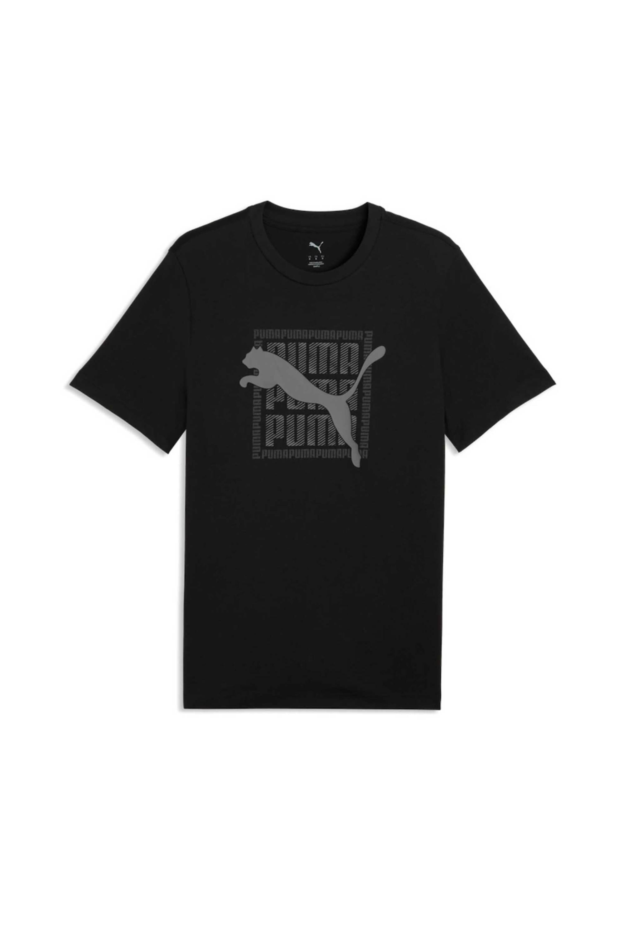 Puma ανδρικό T-shirt με λογότυπο Regular Fit "Graphic Wording" - 691775 Μαύρο