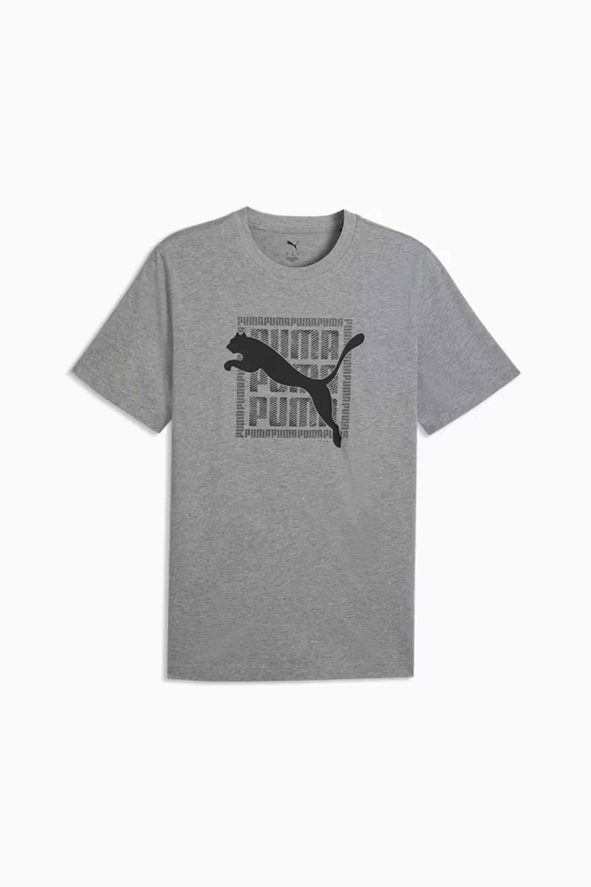 Puma ανδρικό T-shirt με λογότυπο Regular Fit "Graphic Wording" - 691775 Γκρι