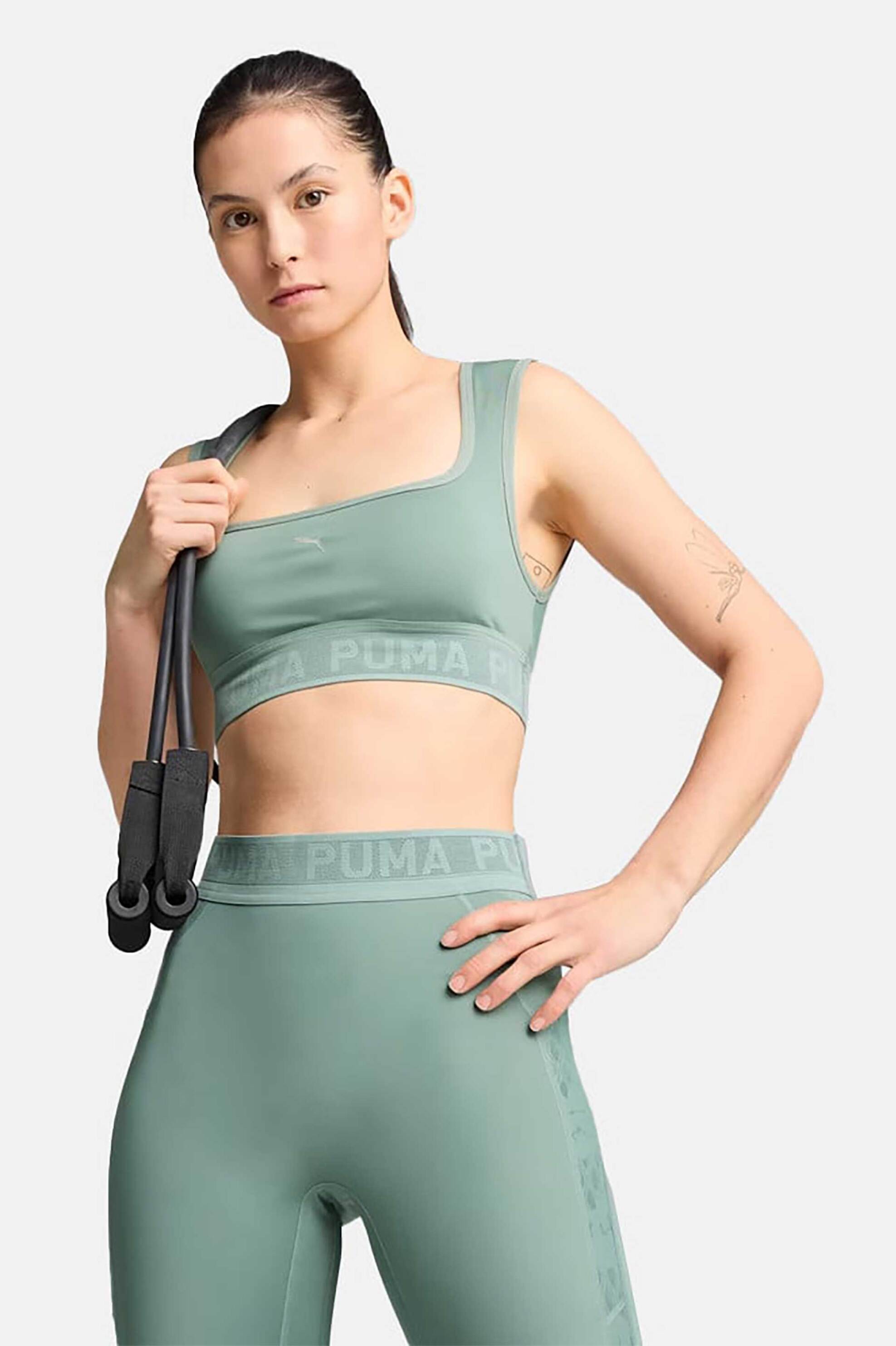  Puma γυναικείο αθλητικό μπουστάκι με logo tape Slim Fit 