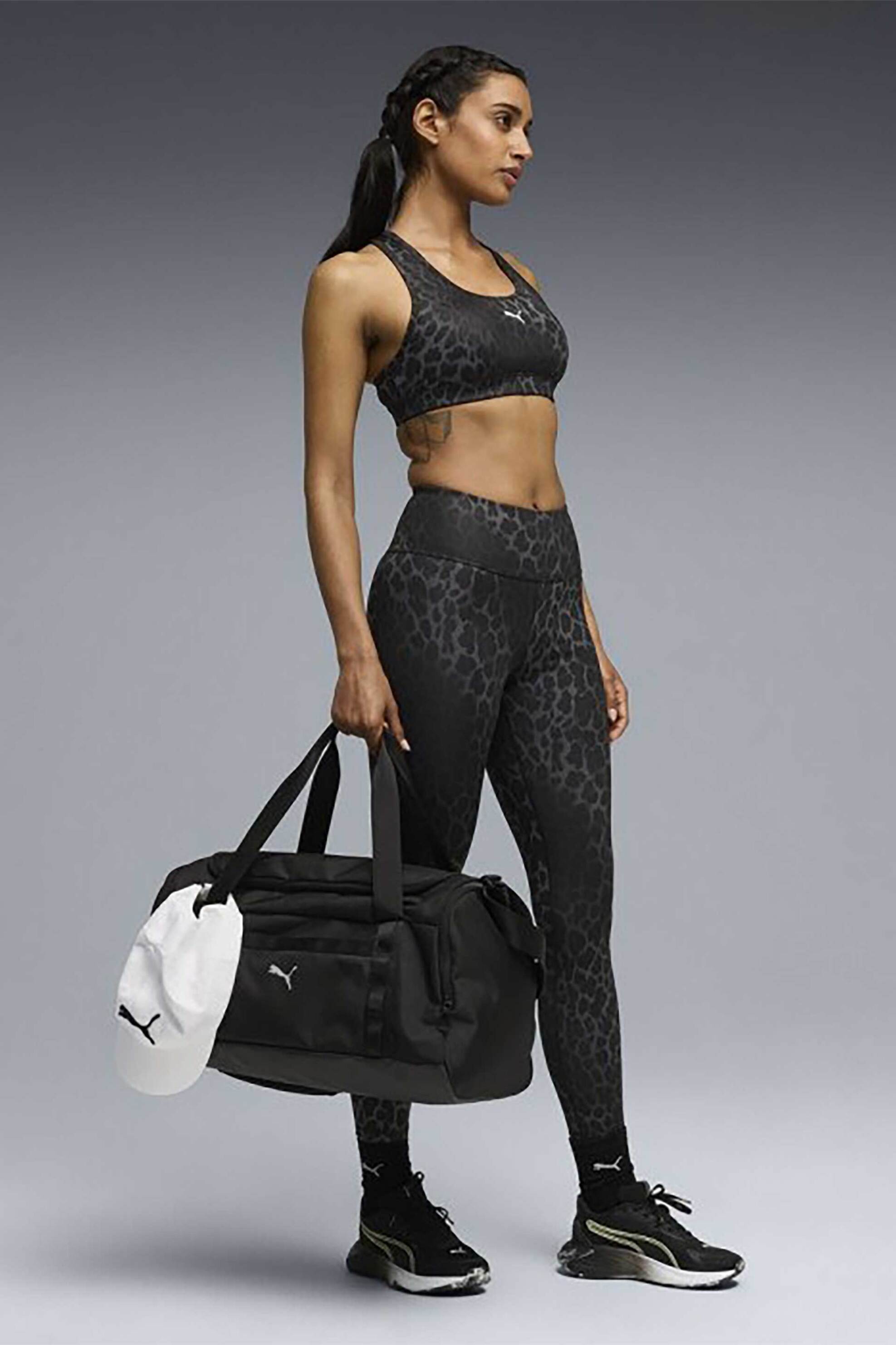 Puma γυναικείο κολάν γυμναστικής με animal print "W TAD Essential" - 528515 Μαύρο
