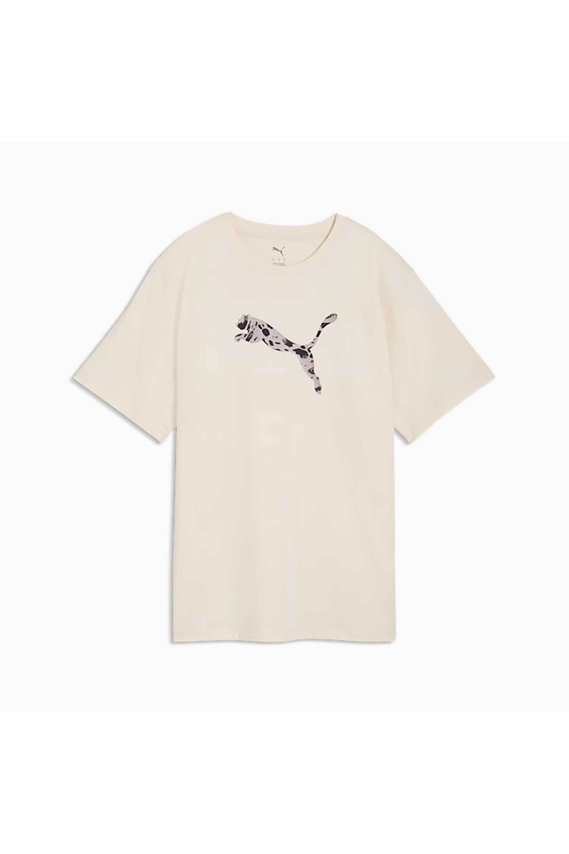 Puma Γυναικείο T-Shirt με Λογότυπο Relaxed Fit Essentials Graphics Animal - 691821 Μπεζ