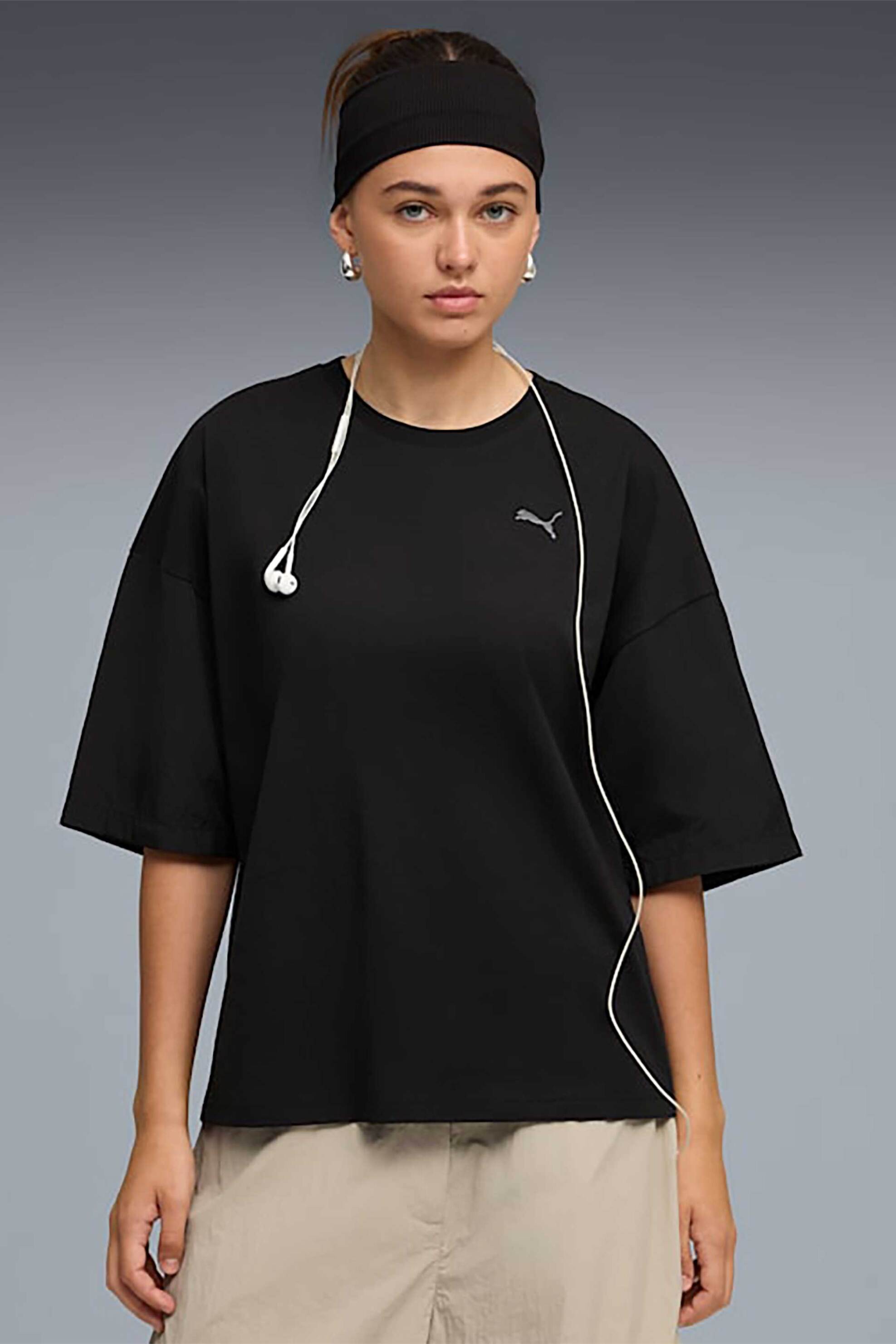 Puma γυναικείο T-shirt με λογότυπο Oversized Fit “Her” – 691883 Μαύρο