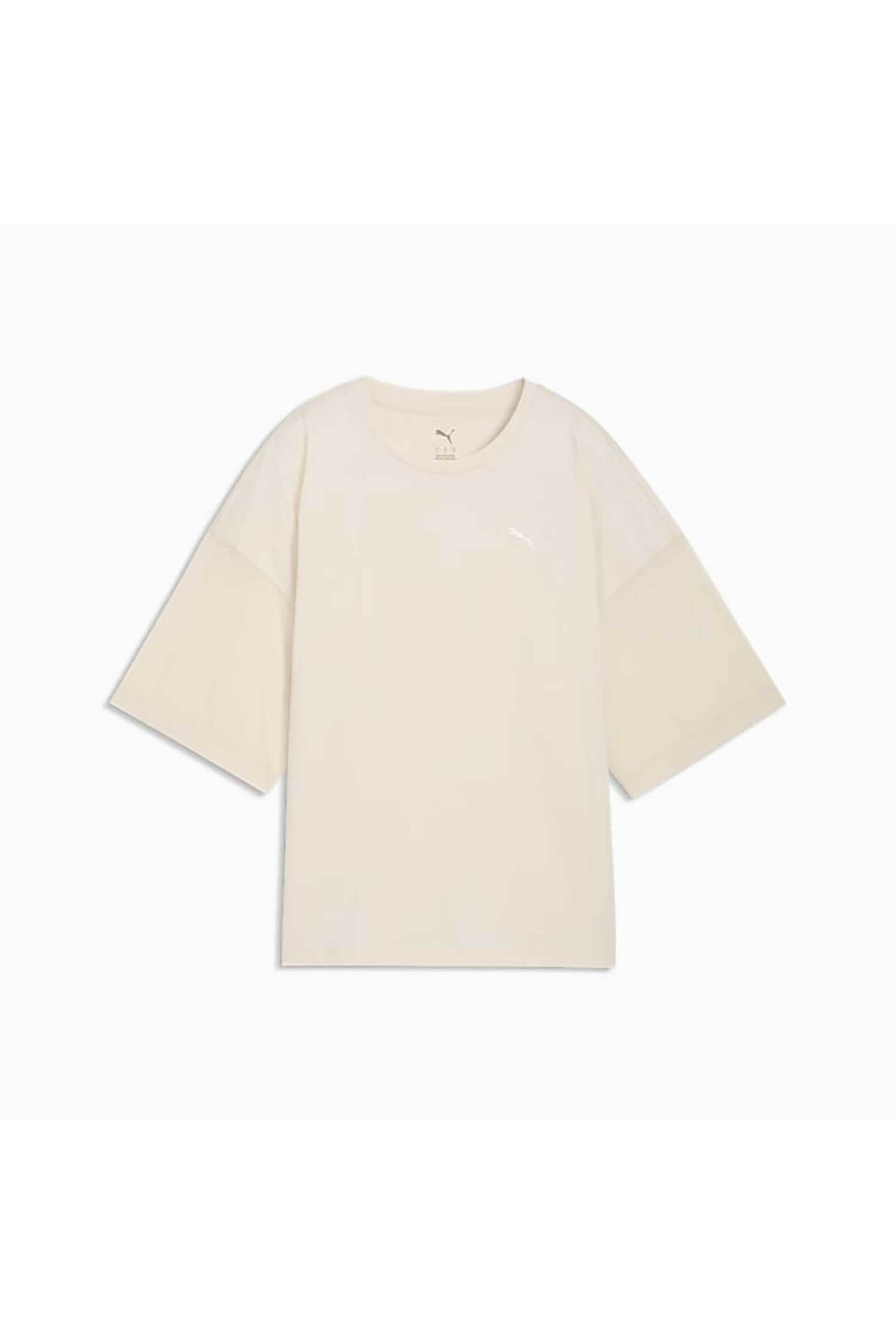 Puma Γυναικείο T-Shirt με Λογότυπο Oversized Fit Her - 691883 Μπεζ
