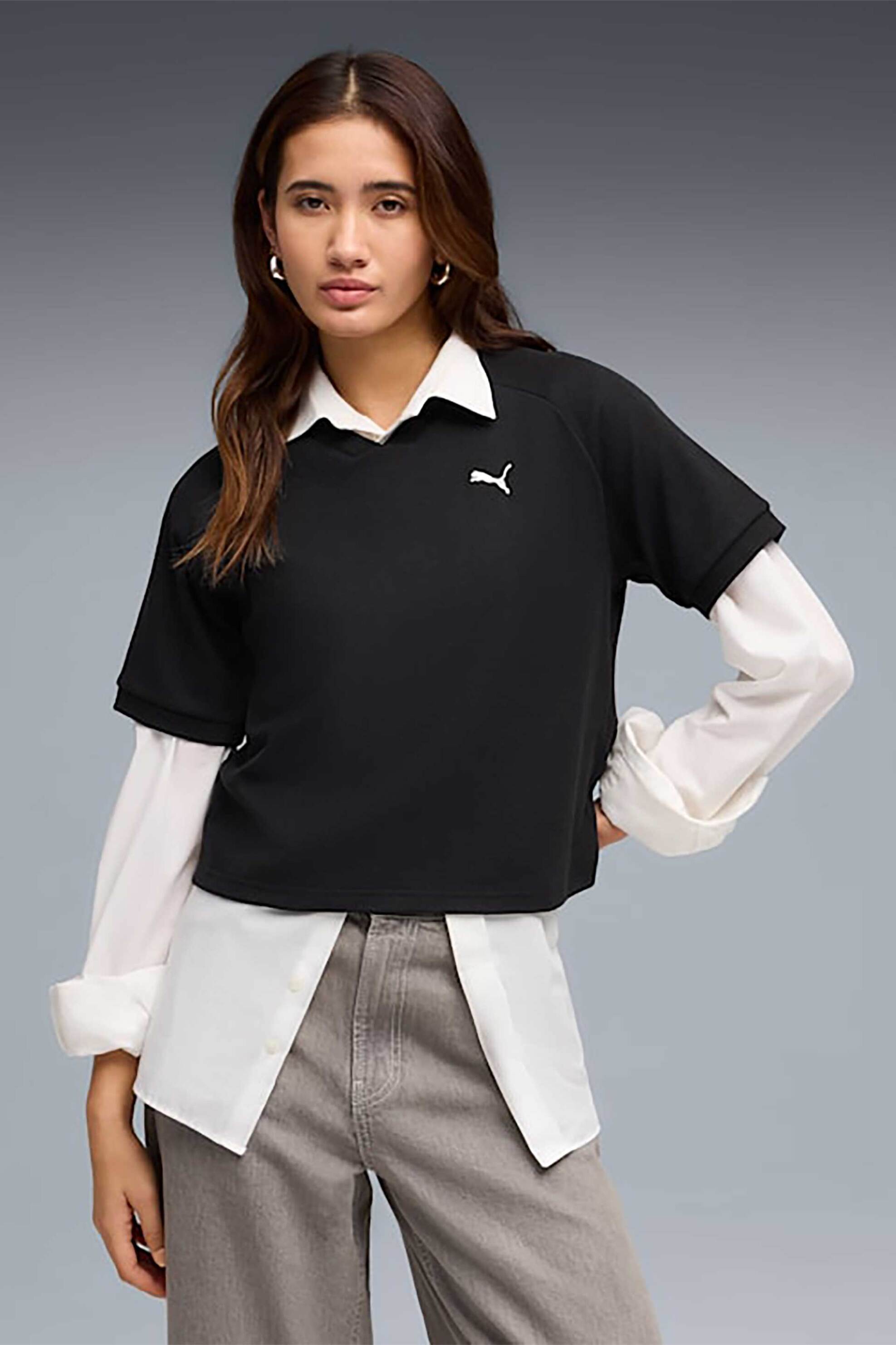 Puma γυναικείο T-shirt με λογότυπο Relaxed Fit “Puma Class” – 691872 Μαύρο