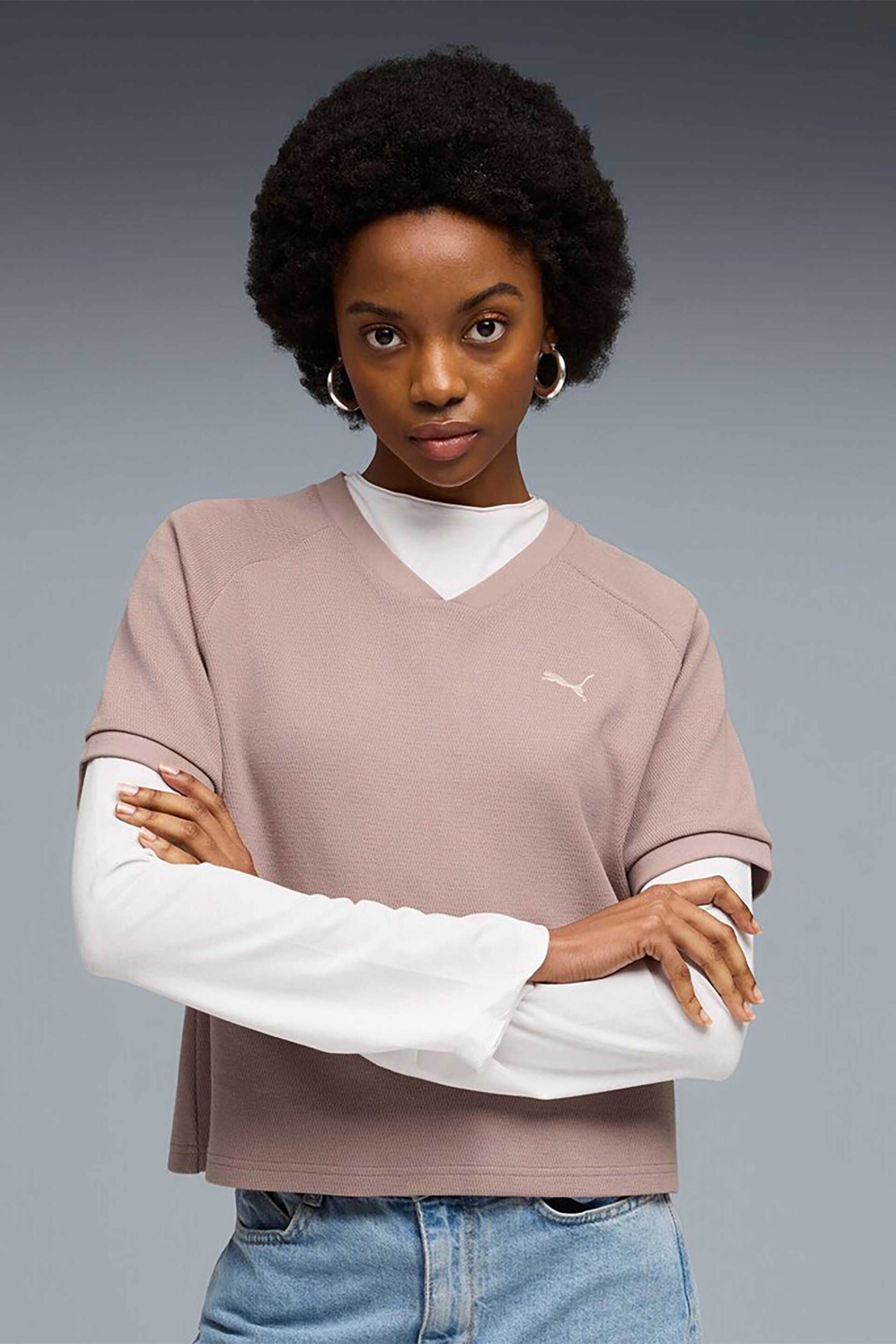 Puma γυναικείο T-shirt με λογότυπο Relaxed Fit “Puma Class” – 691872 Σάπιο Μήλο