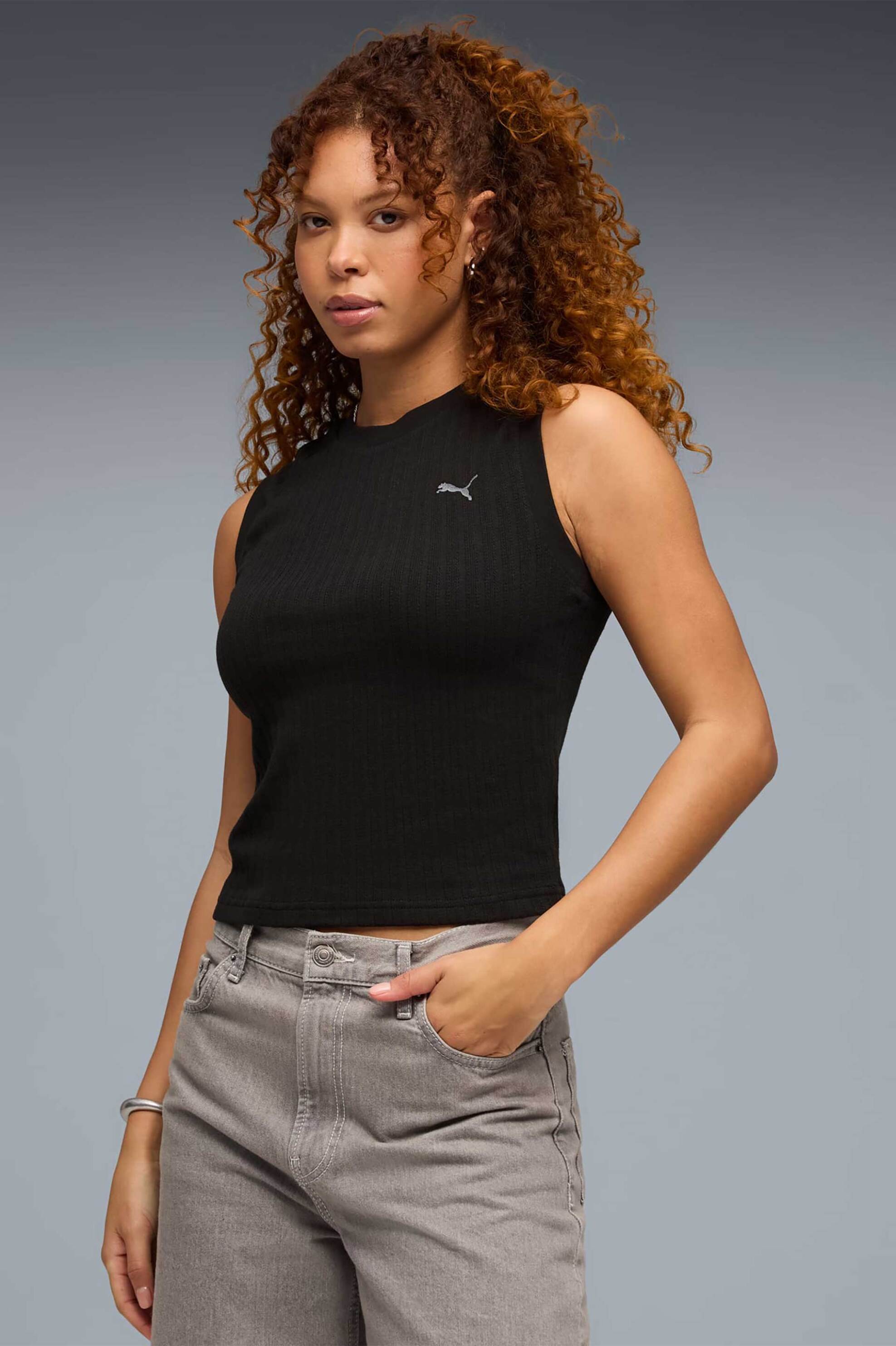 Puma γυναικείο τοπ με λογότυπο Regular Fit “Her” – 691893 Μαύρο