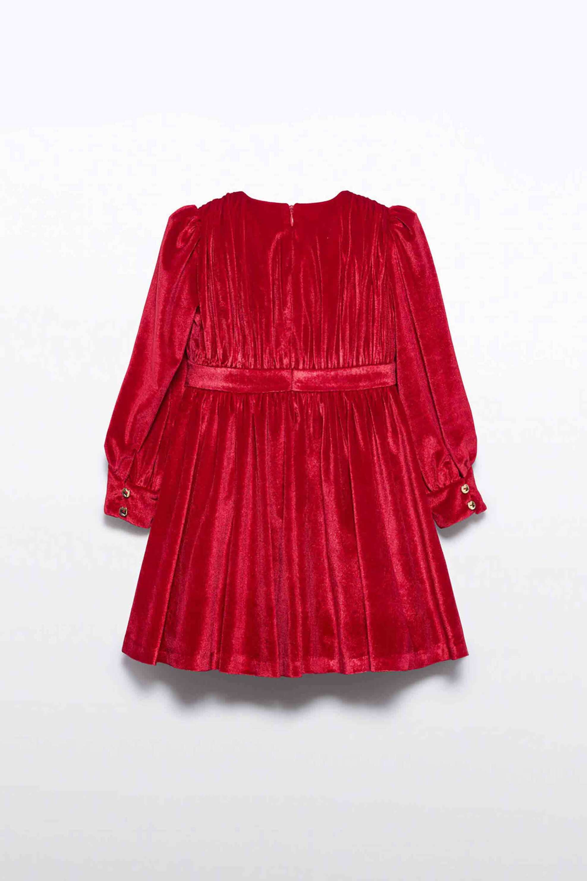 Abel & Lula παιδικό φόρεμα βελούδο με glitter - 5528-W26 Κόκκινο φωτογραφία