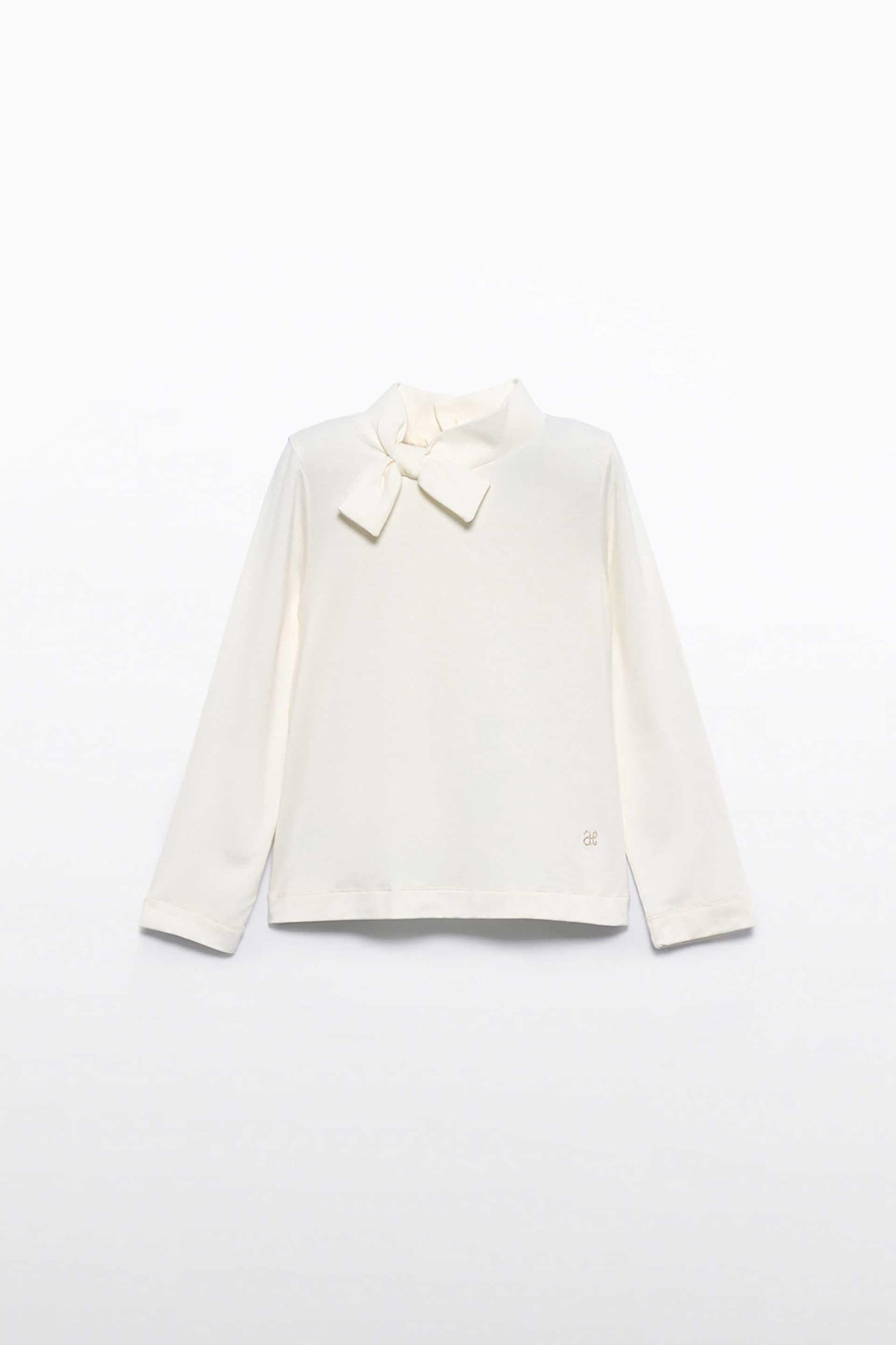 Abel & Lula παιδική μπλούζα με φιόγκο - 5607-W26 Κρέμ φωτογραφία
